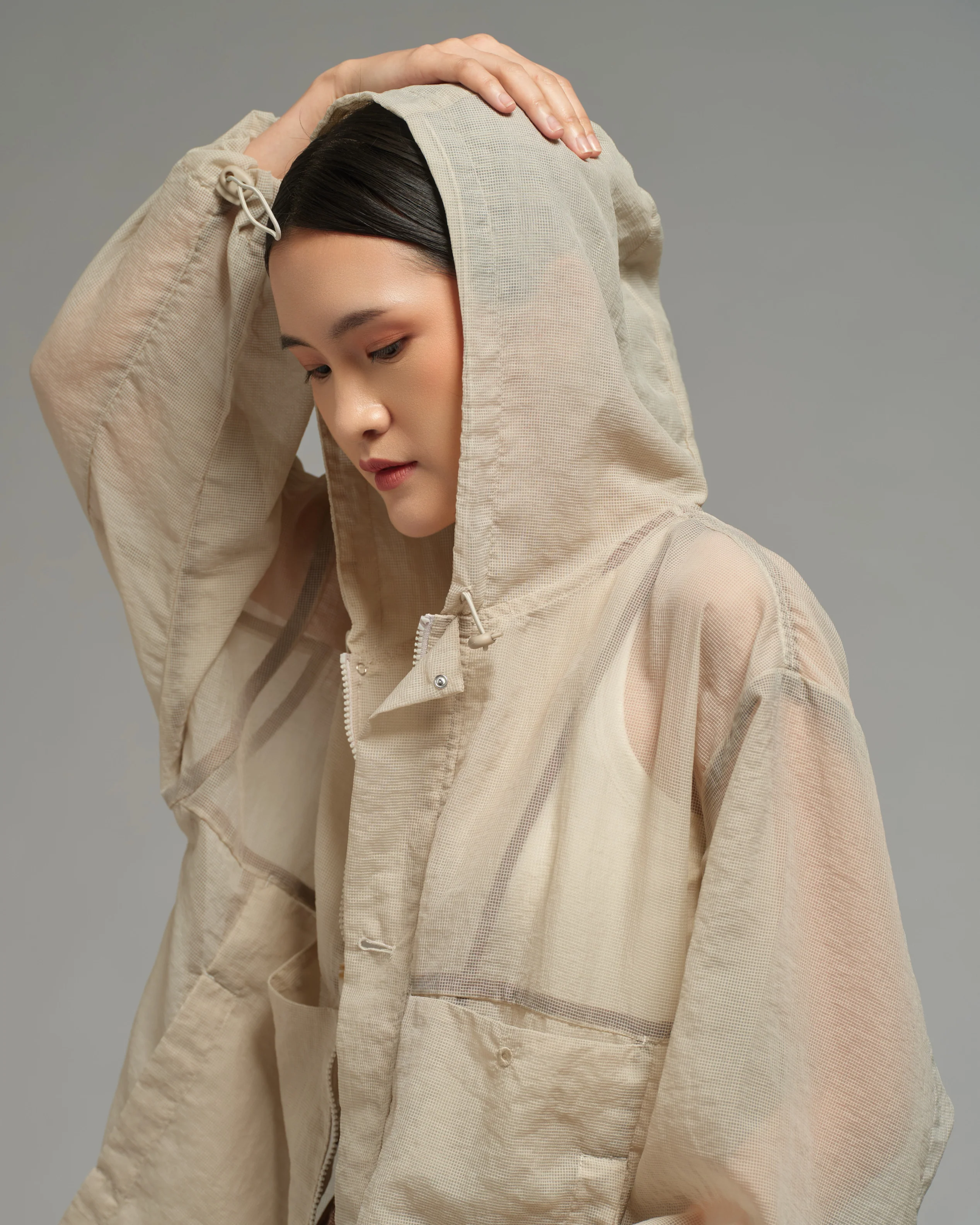 Unisex: The Hooded Jacket (Sand) - Image 4