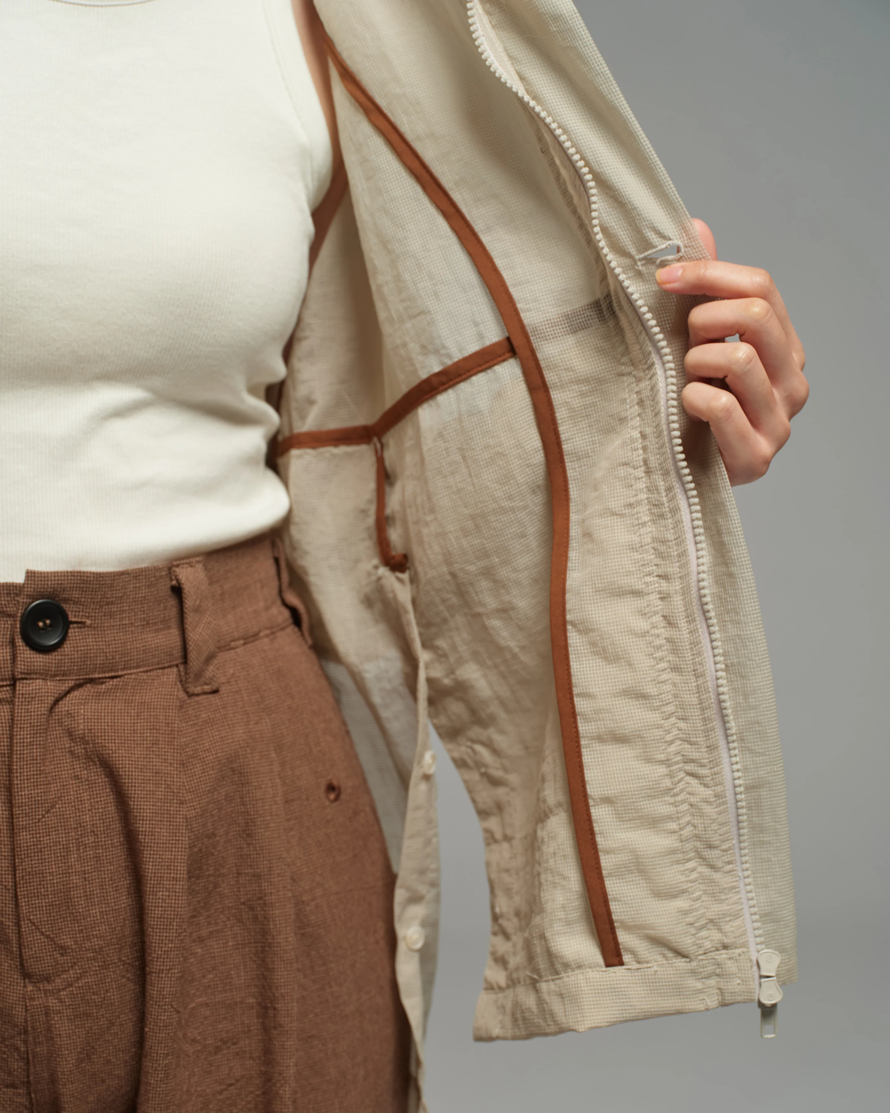 Unisex: The Hooded Jacket (Sand) - Image 8