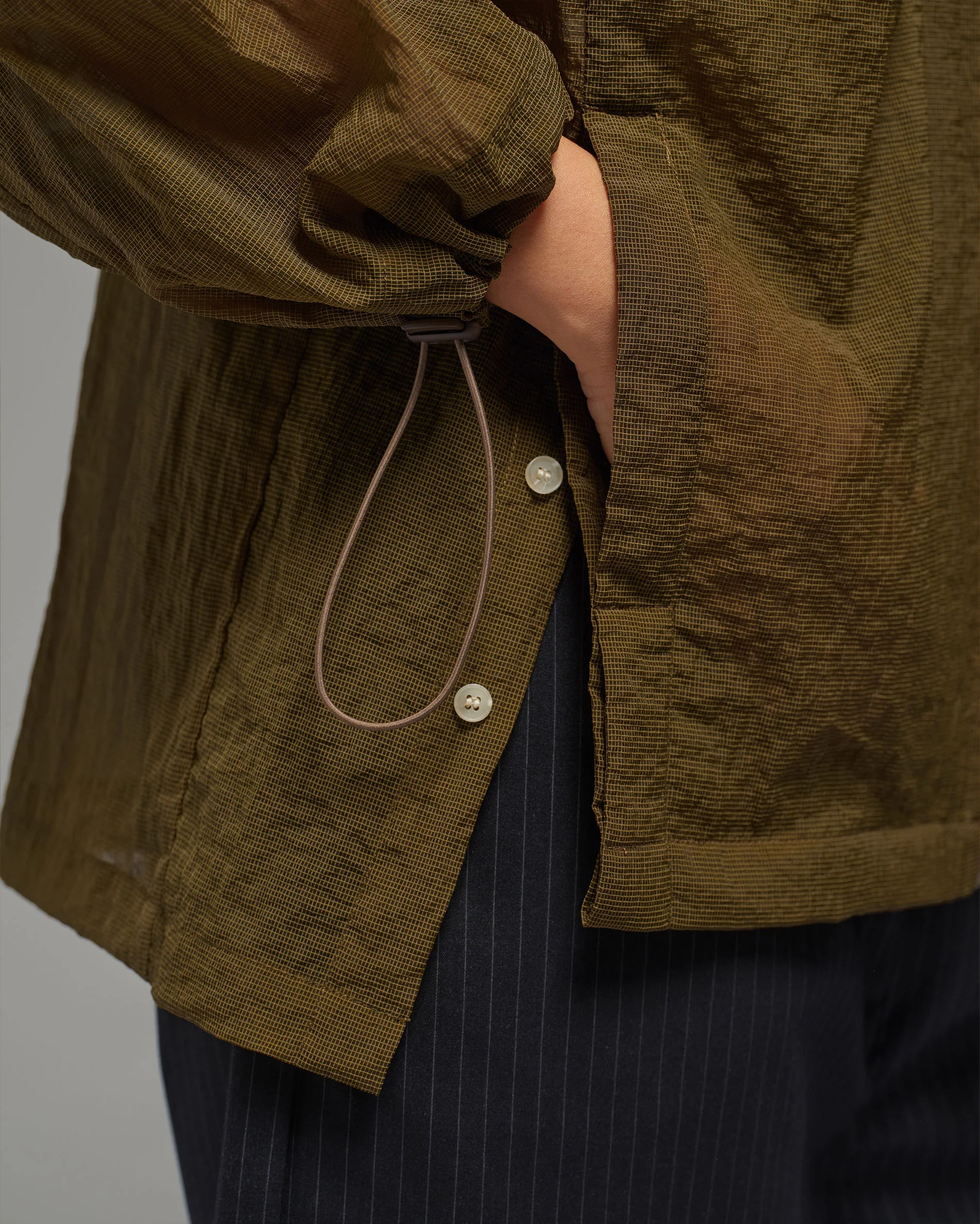 Unisex: The Hooded Jacket (Dark Olive) - Image 6