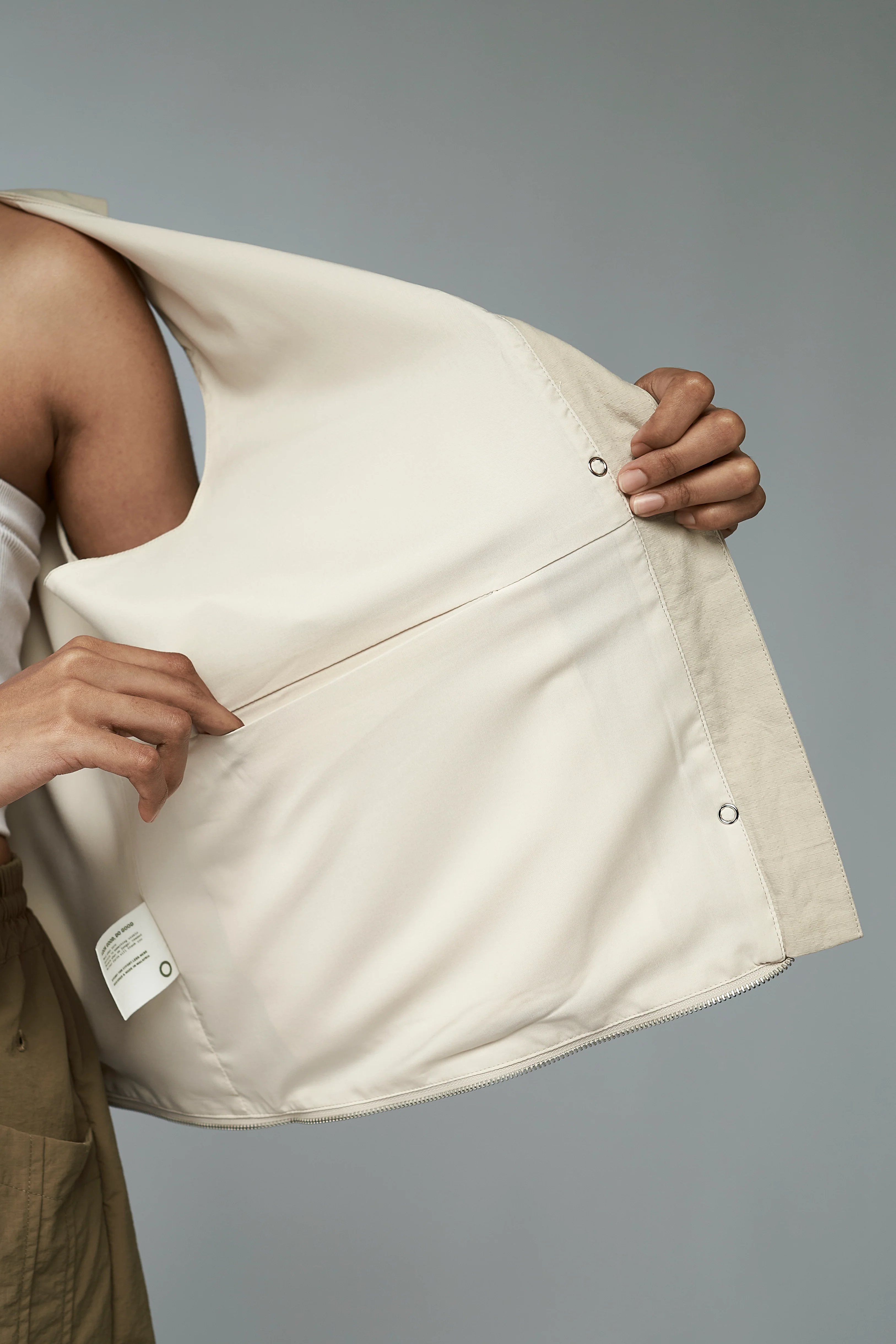 Unisex: The Utility Vest Tote (Beige) - Image 7