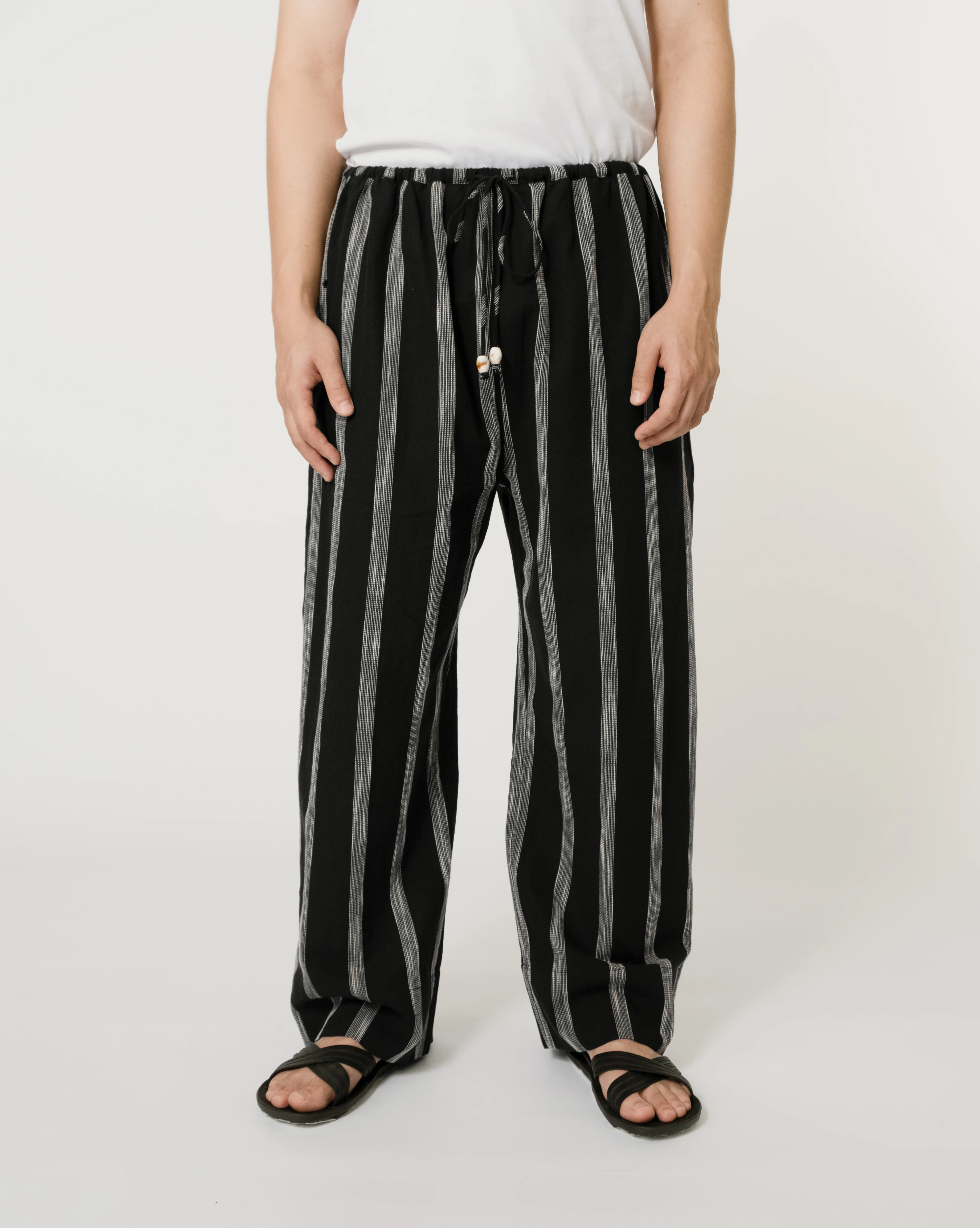 Unisex: There Loose Pants (Black Stripe) - Image 2