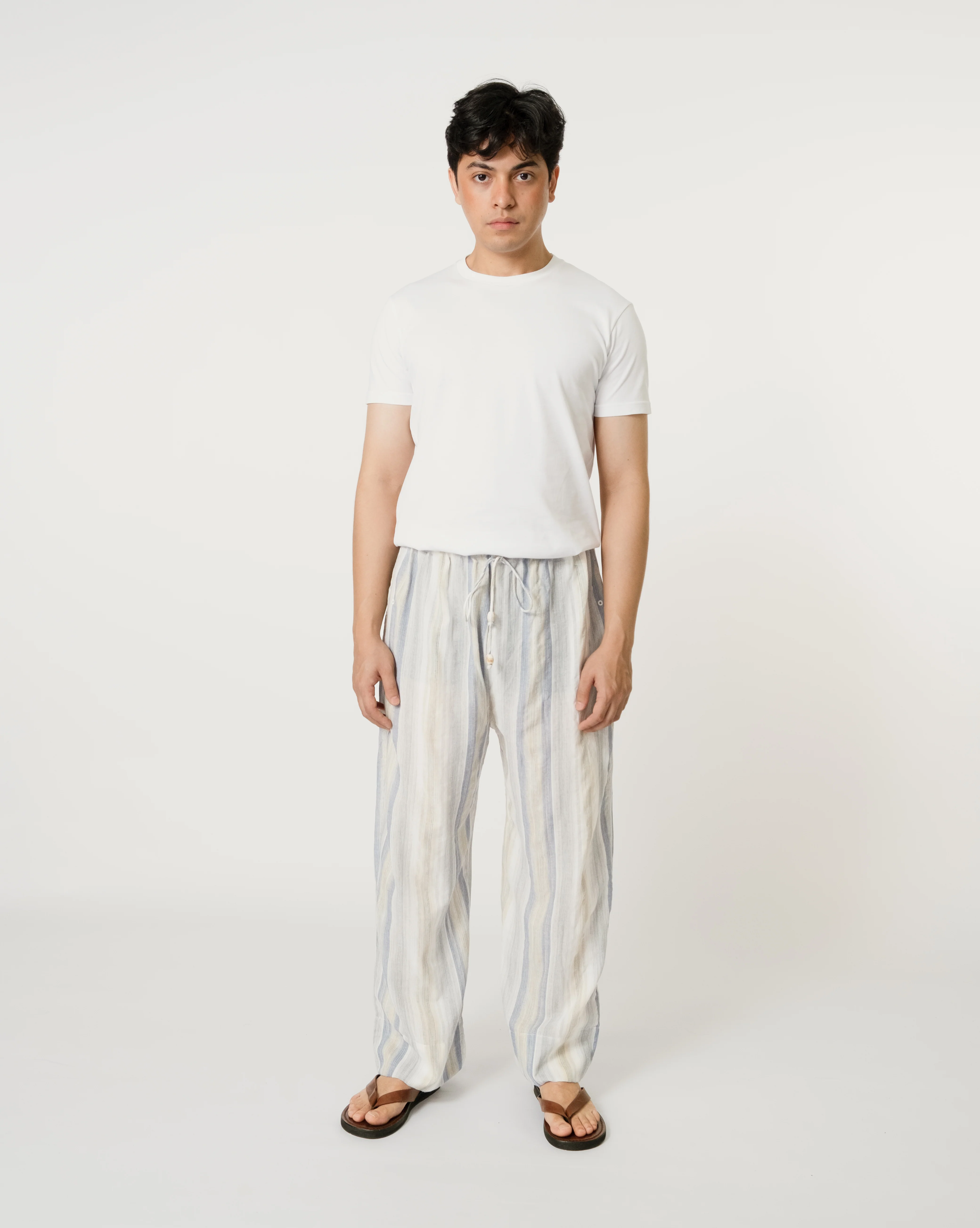 Unisex: There Loose Pants (Blue Stripe) - Image 4