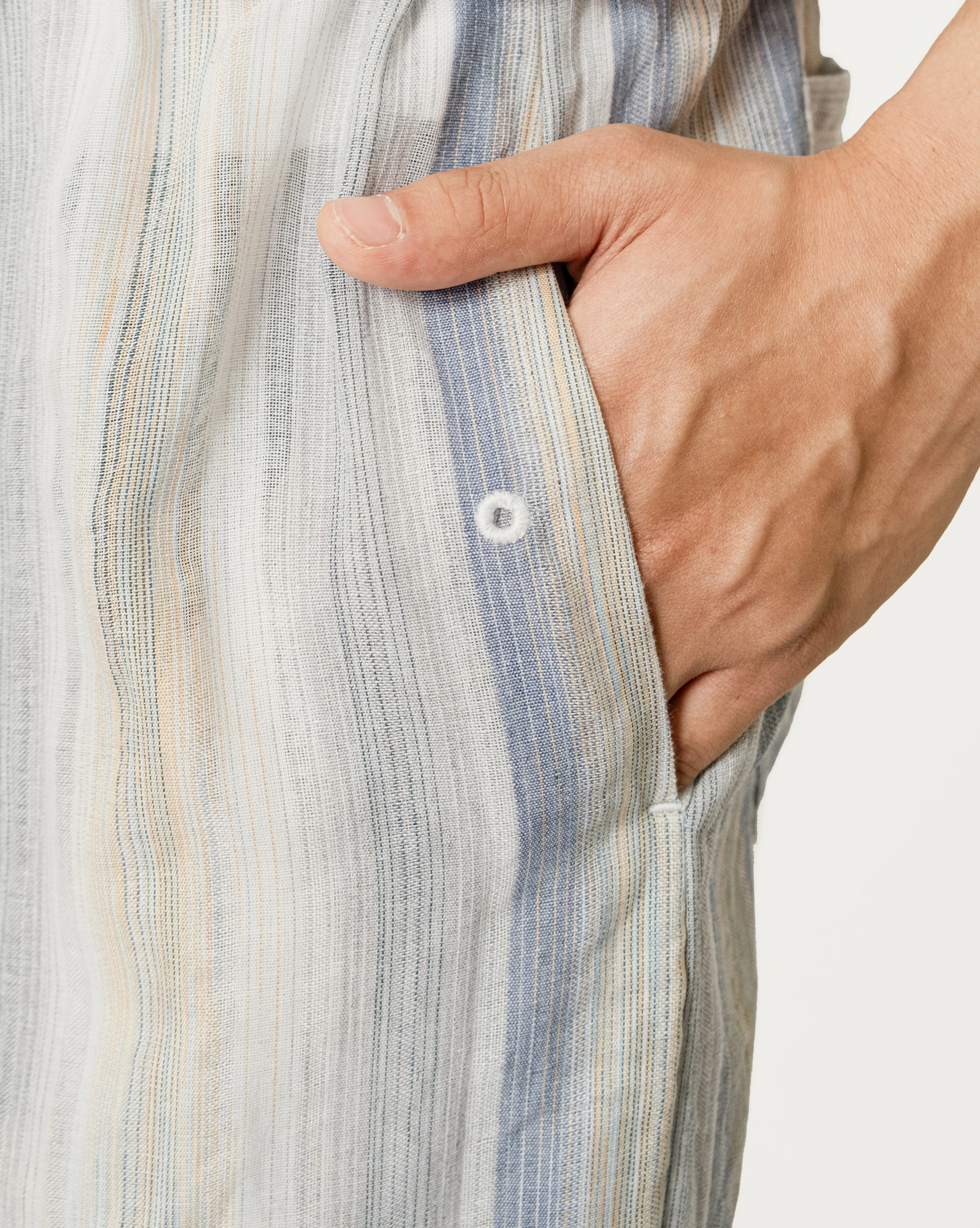 Unisex: There Loose Pants (Blue Stripe) - Image 7