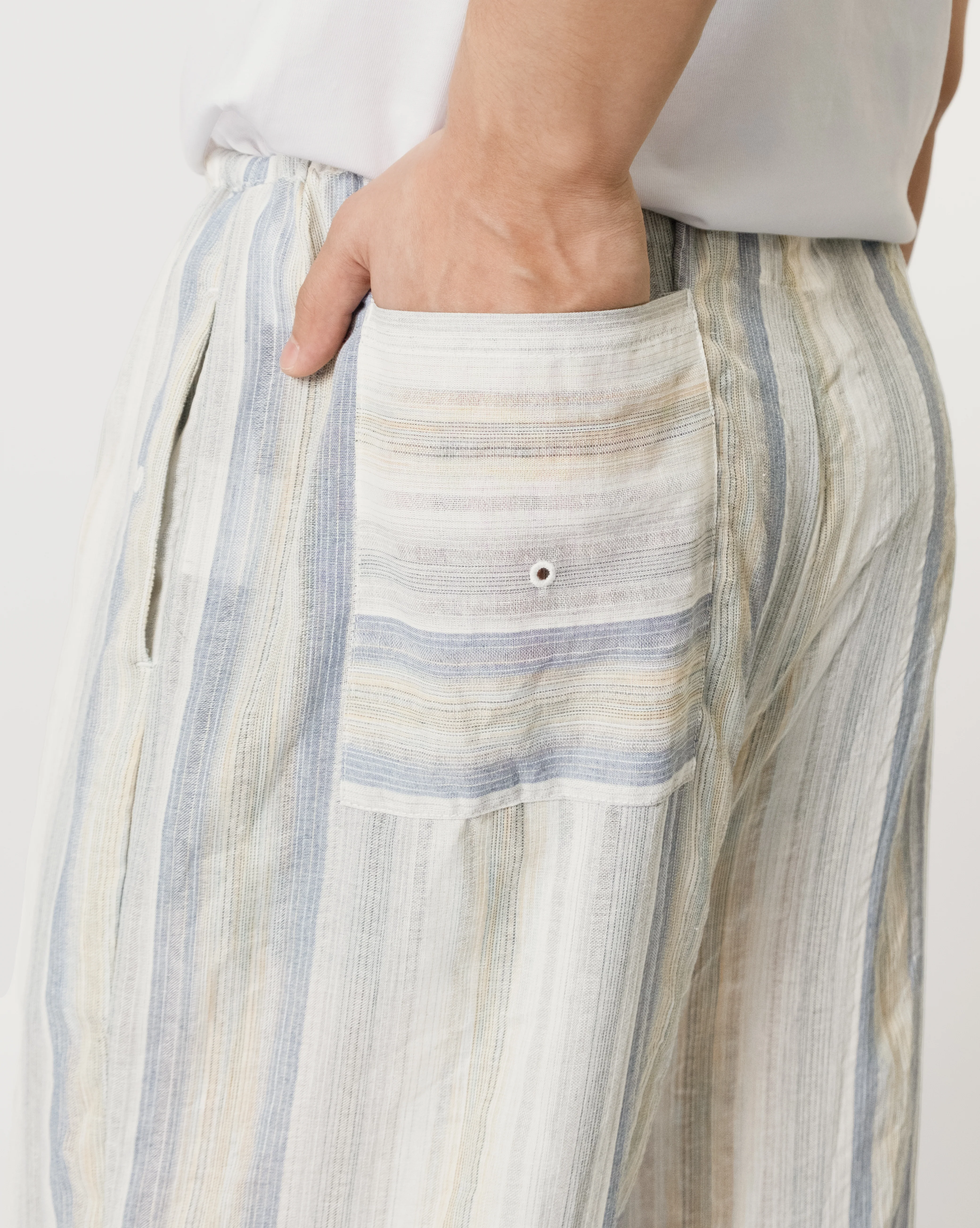 Unisex: There Loose Pants (Blue Stripe) - Image 9