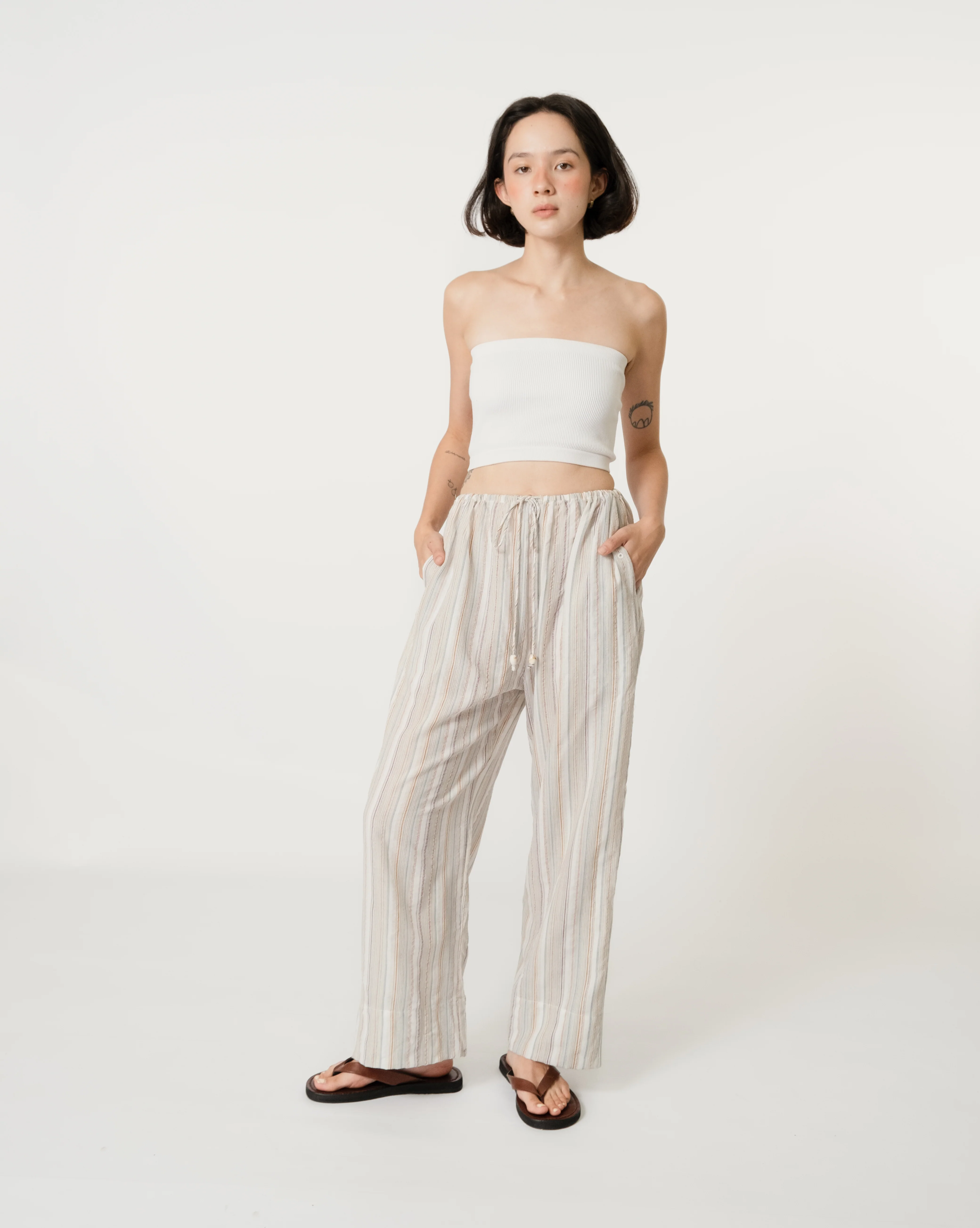 Unisex: There Loose Pants (Brick Stripe)