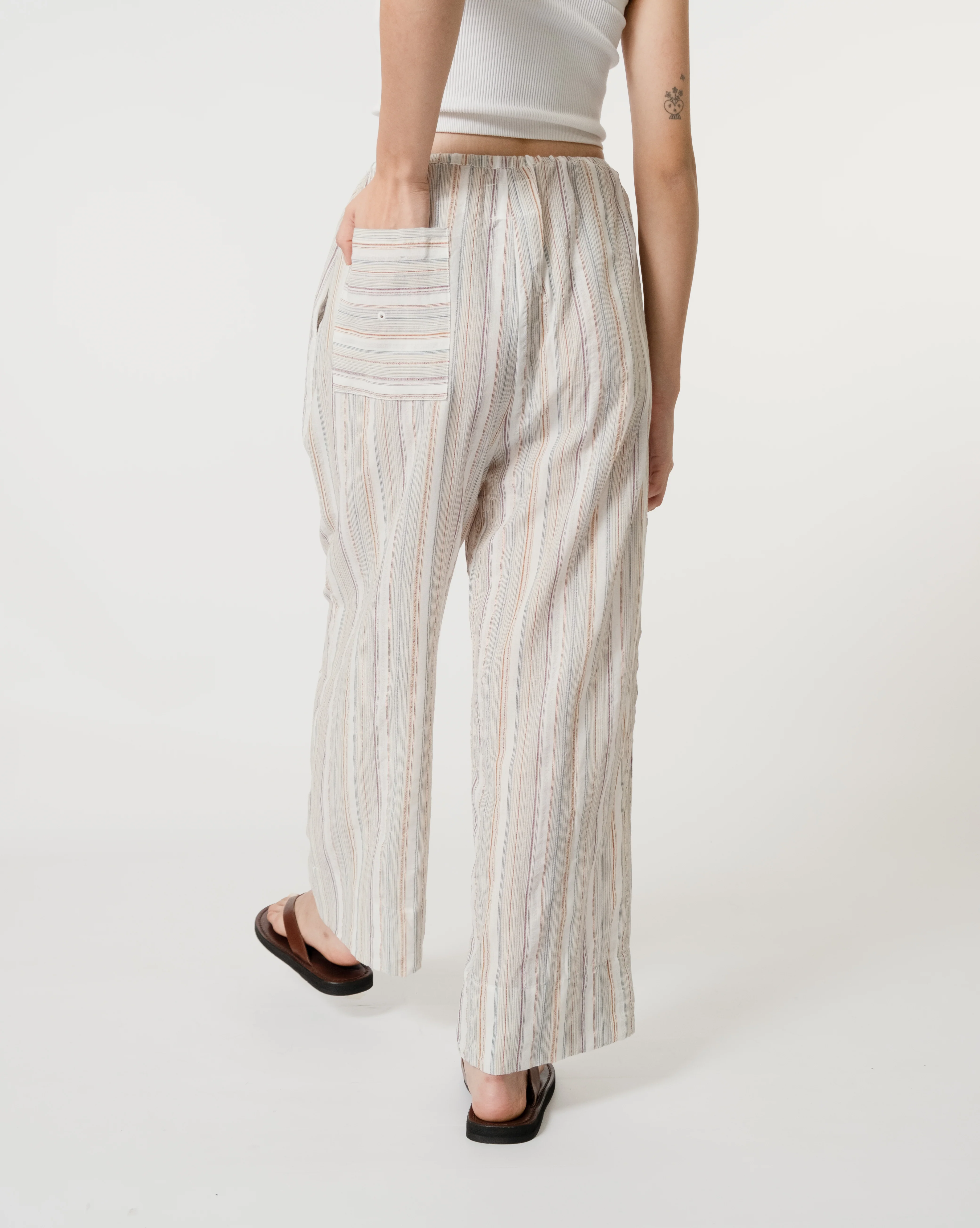 Unisex: There Loose Pants (Brick Stripe) - Image 6