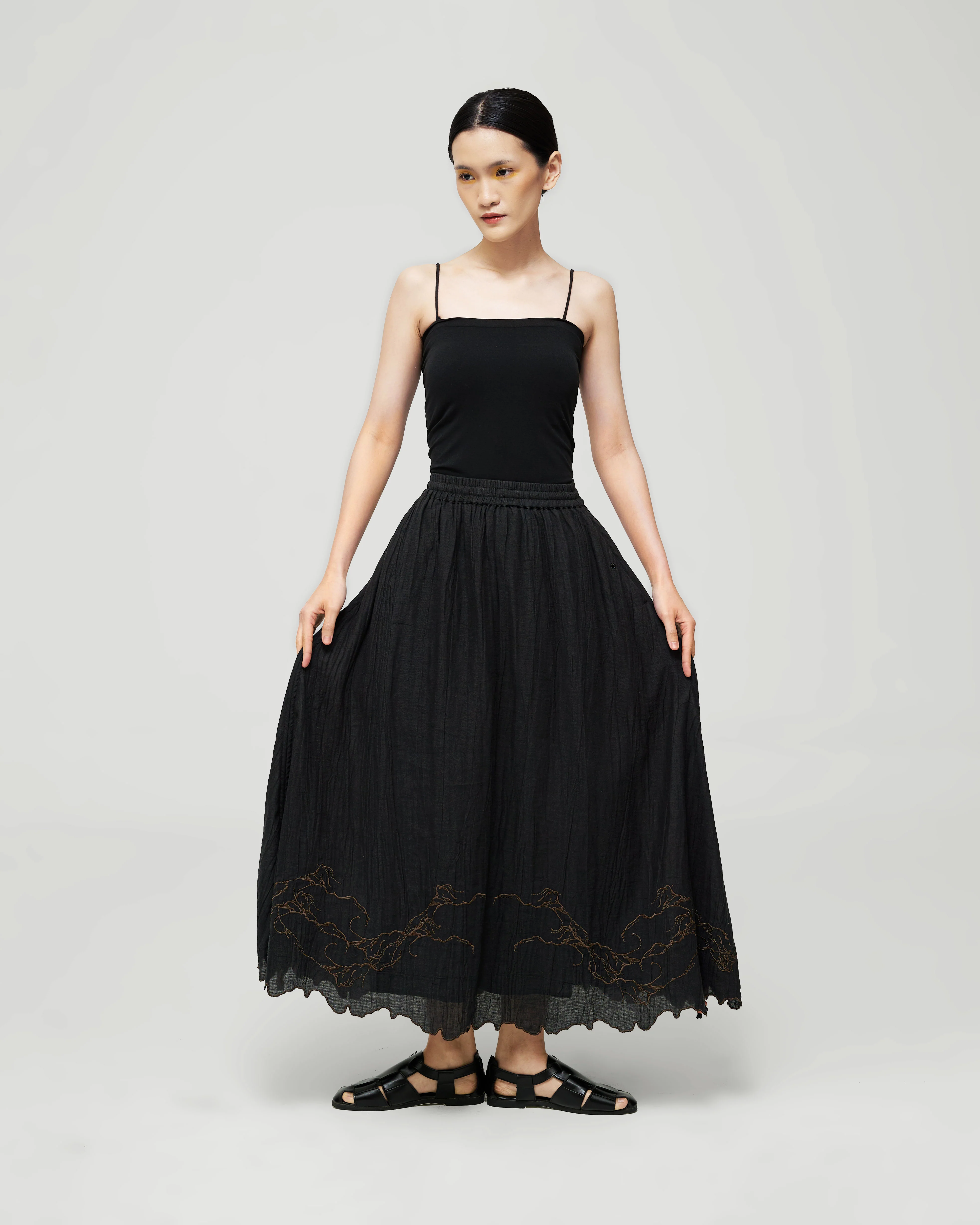 Women: Air Ikat Tepi Skirt (Kopi) - Image 3