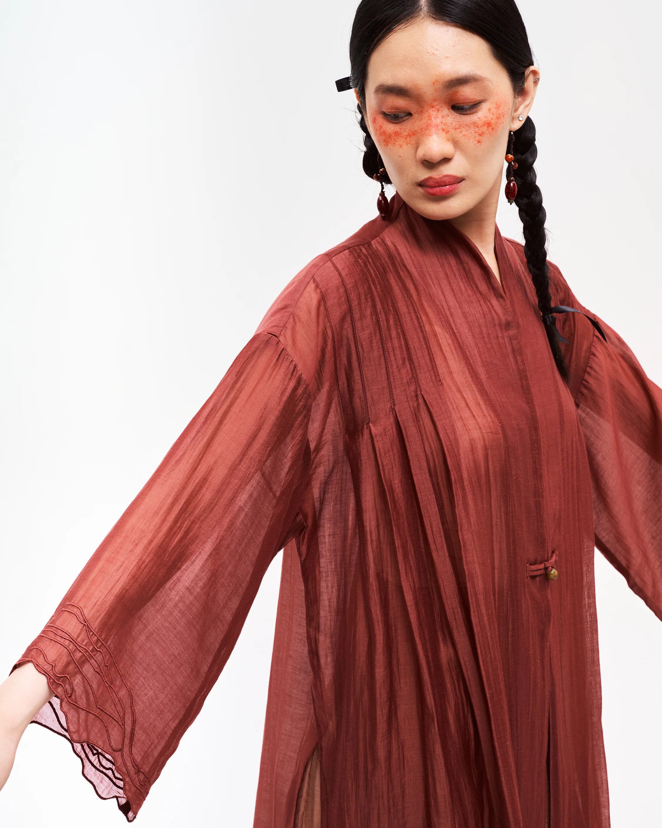 Women: Chinese Tea Top (Goji Red) - Image 3