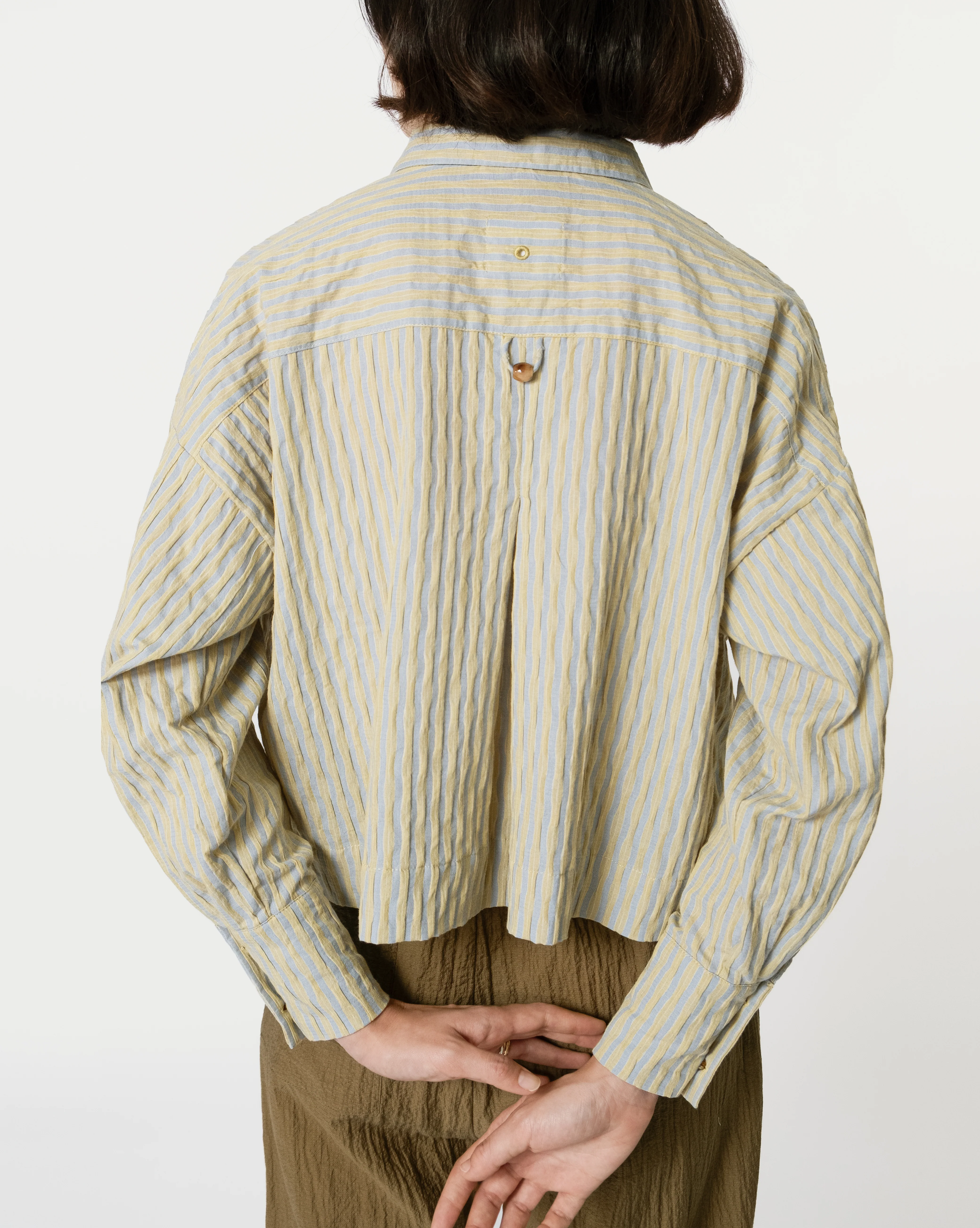 Women: Here Cropped Top (Blue Stripe) - Image 10