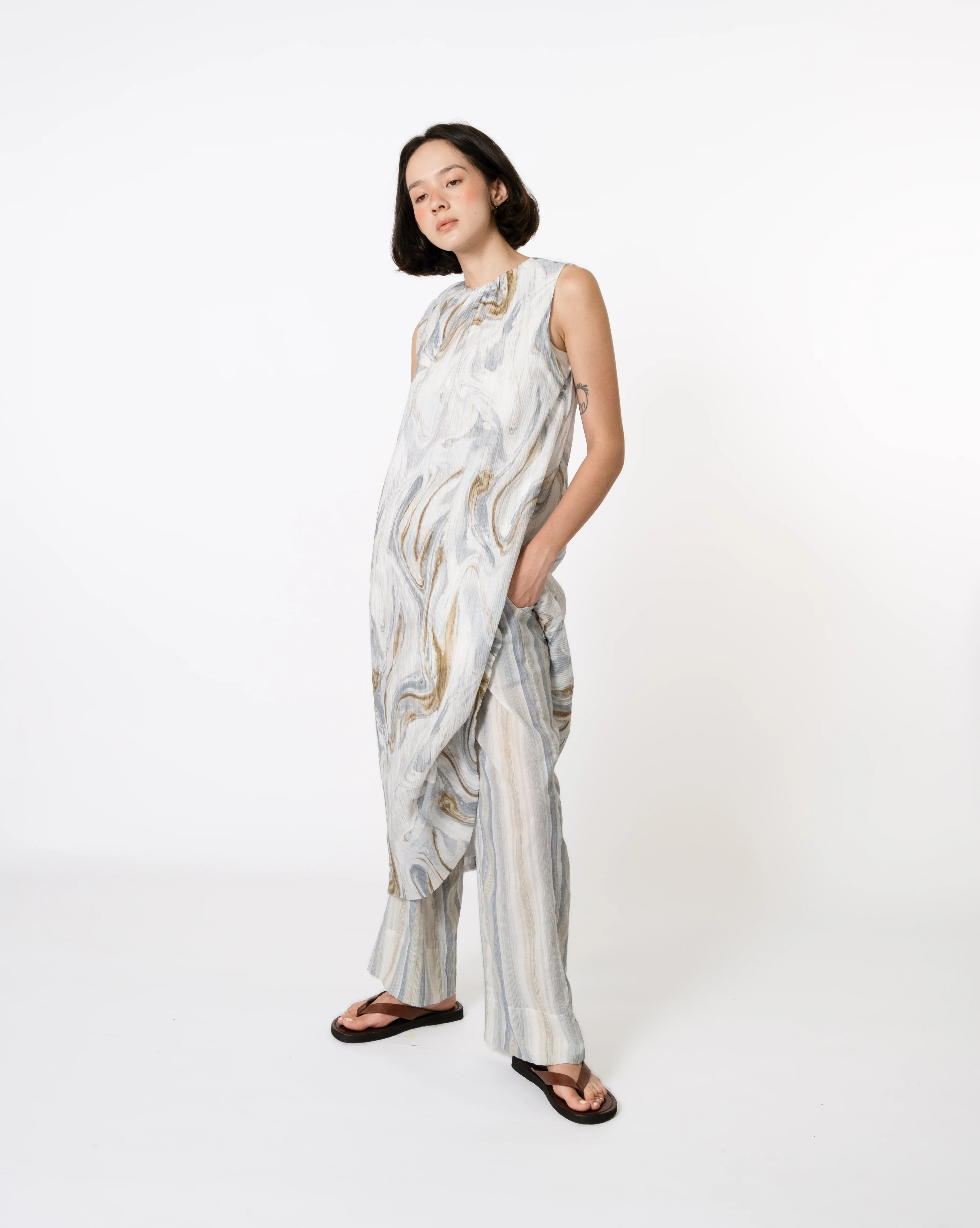 Women: Journey Loose Dress (Blue Marble) - Image 10