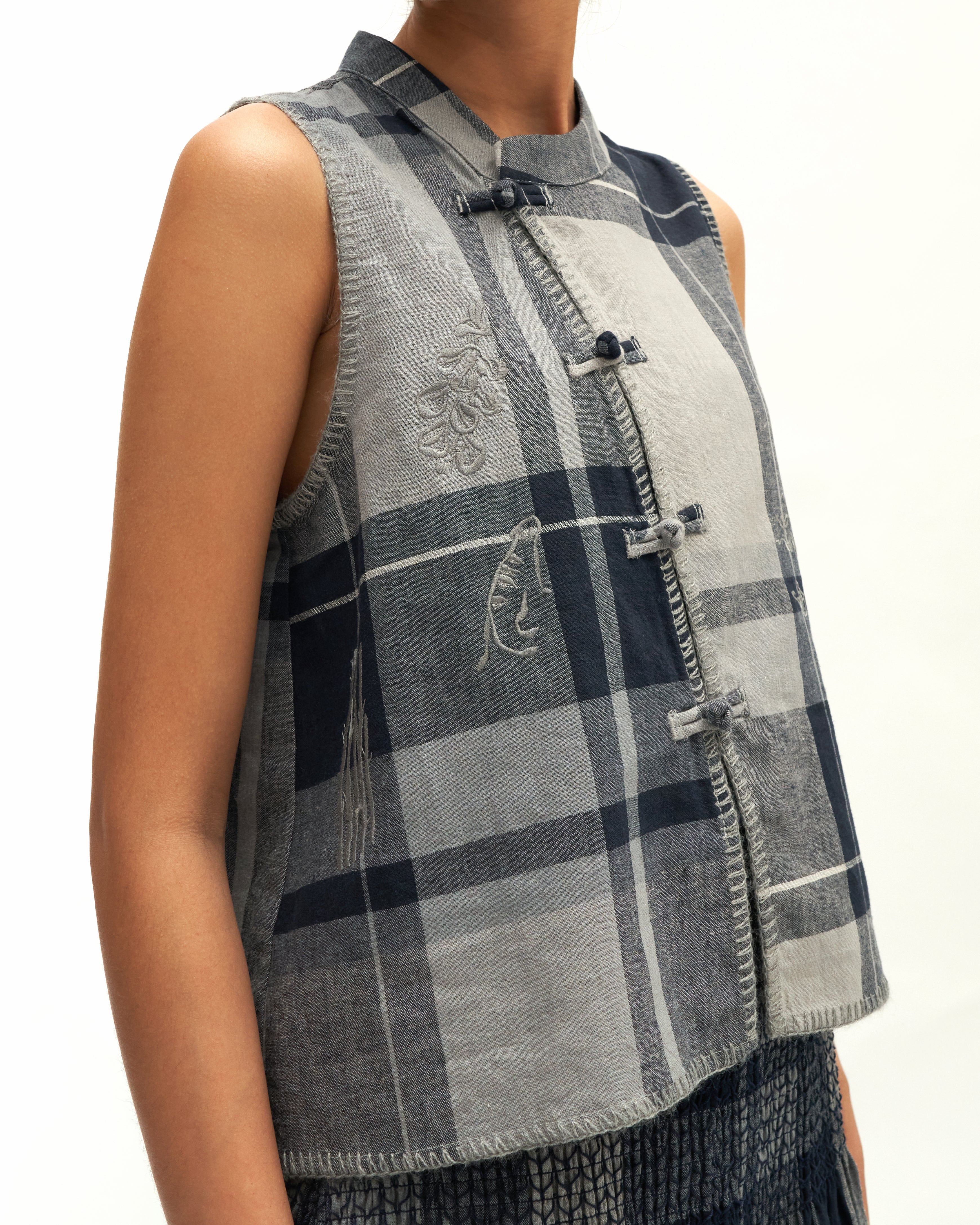 Women: Kait Qipao (Blue Plaid)
