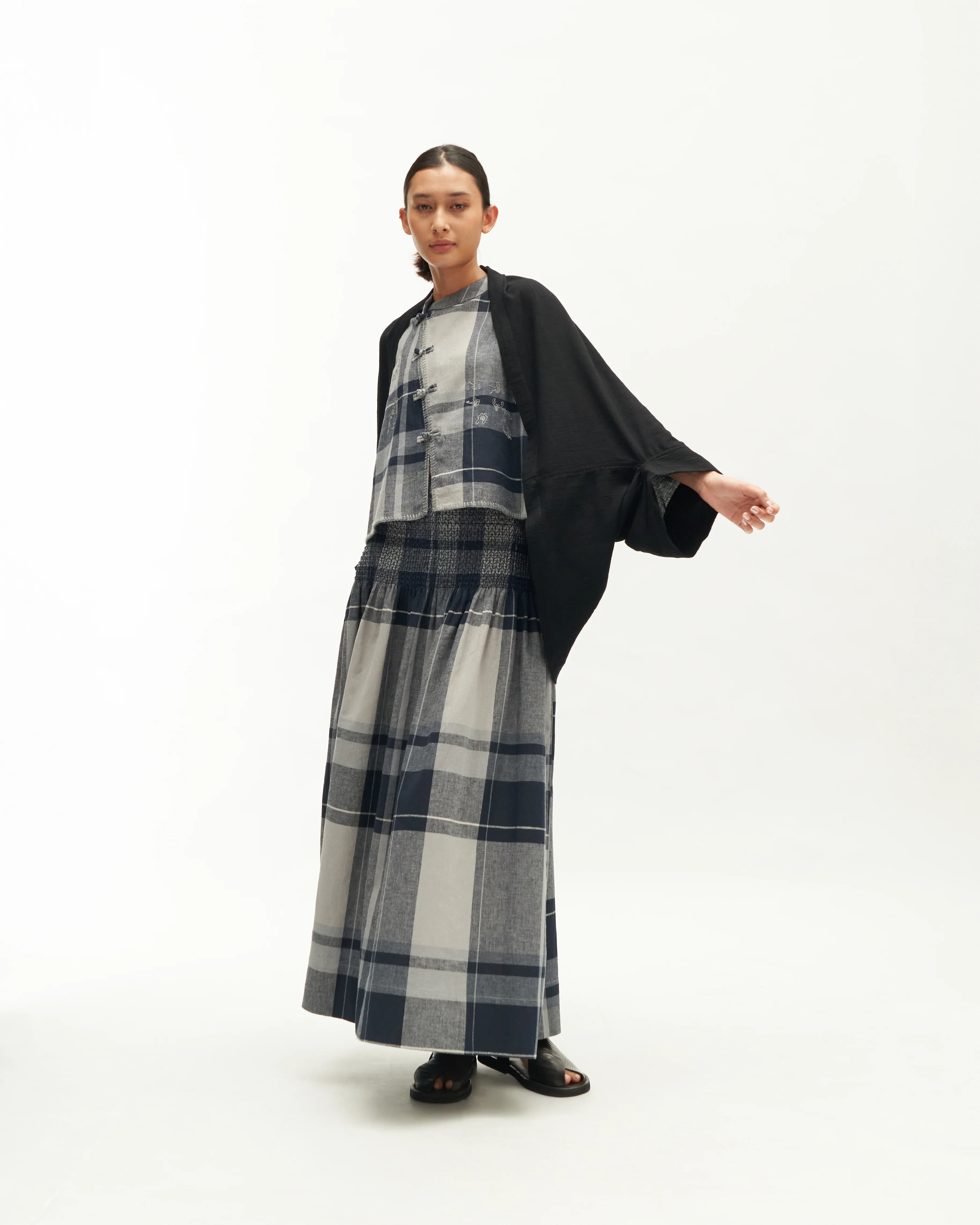 Women: Kait Qipao (Blue Plaid) - Image 7