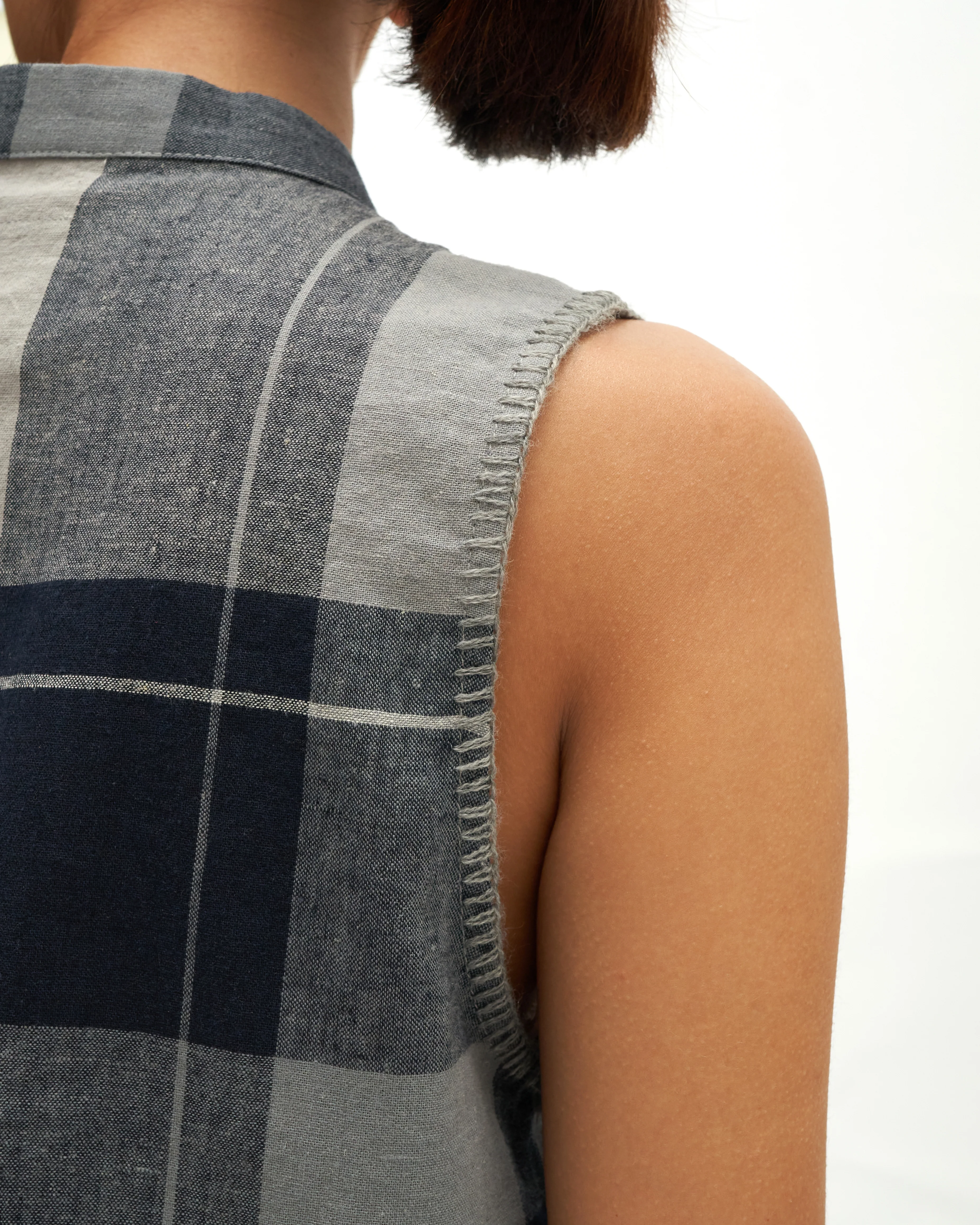 Women: Kait Qipao (Blue Plaid) - Image 8