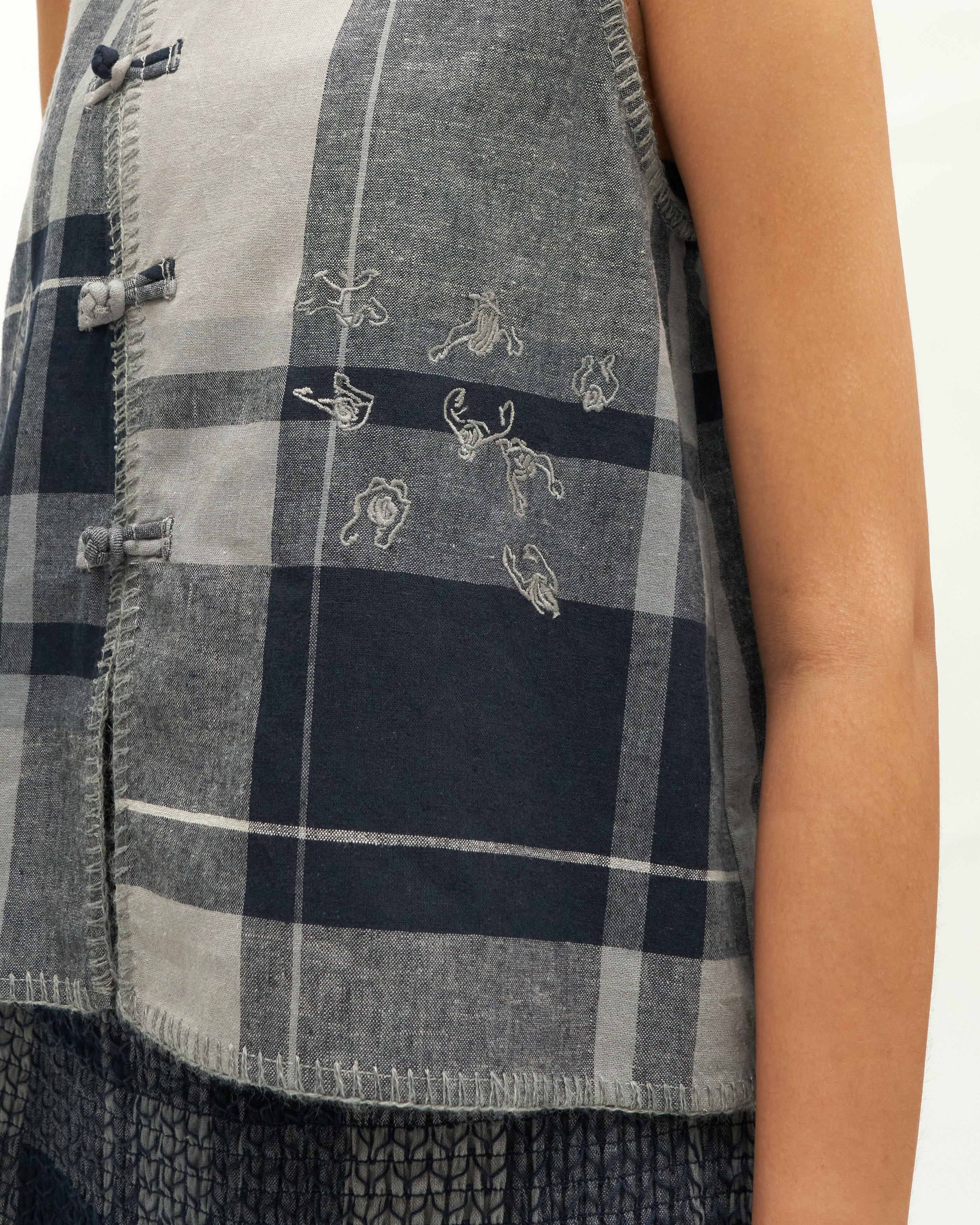 Women: Kait Qipao (Blue Plaid) - Image 9