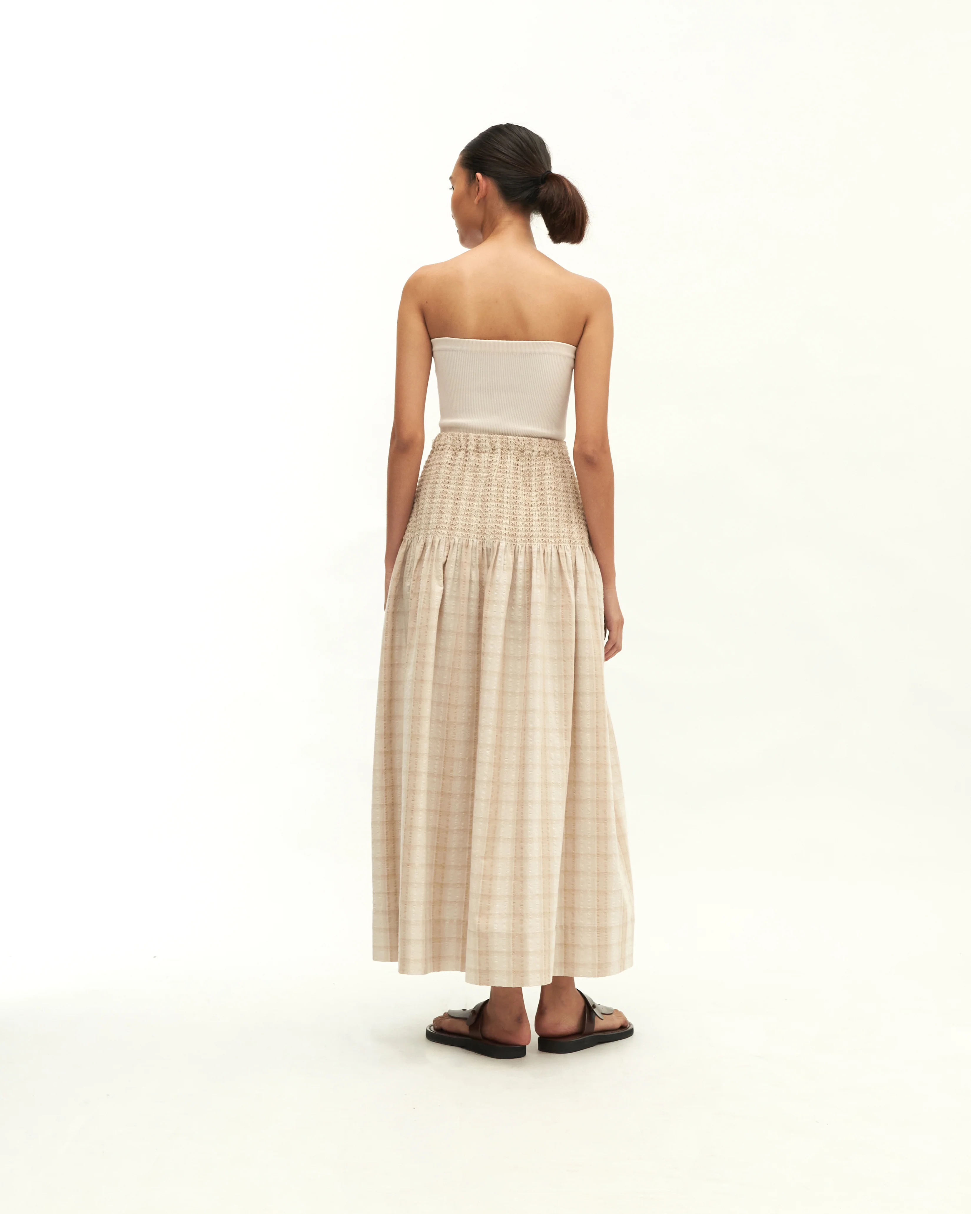 Women: Kait Smocked Skirt (Brown Plaid) - Image 4
