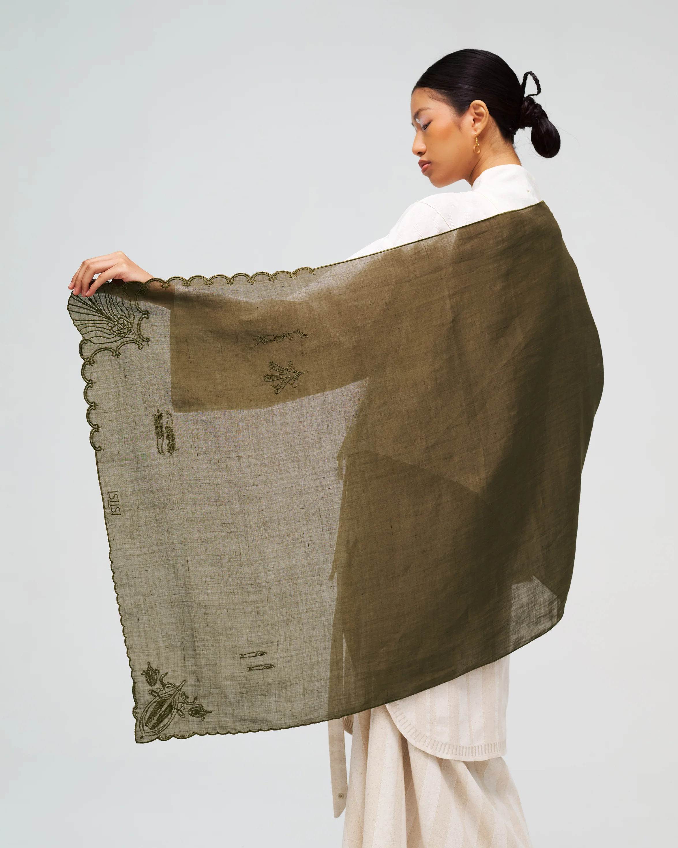 Women: Long Saprah Shawl (Daun Pisang) - Image 9