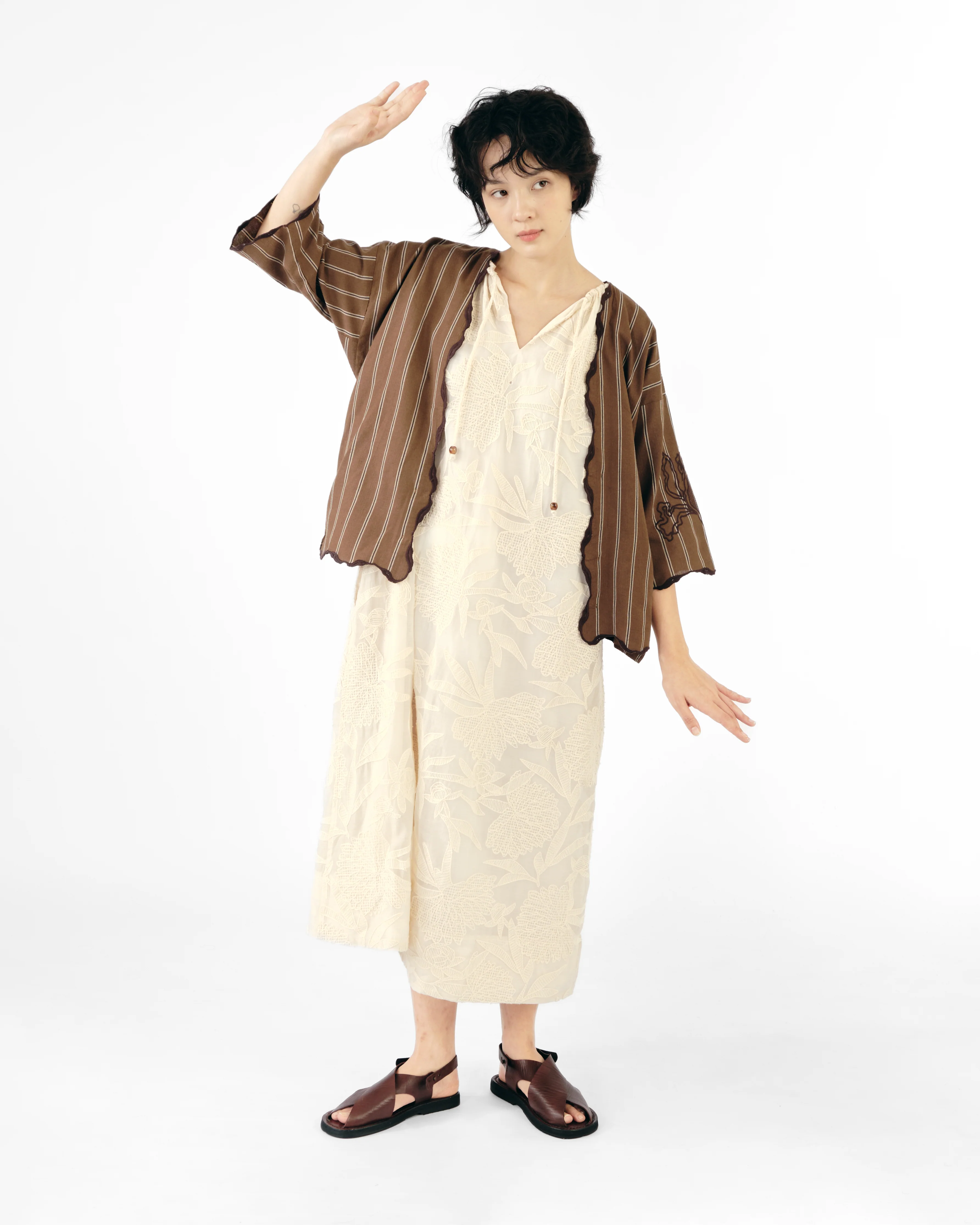 Women: Mekar Loose Kebaya (Brown Stripe) - Image 11