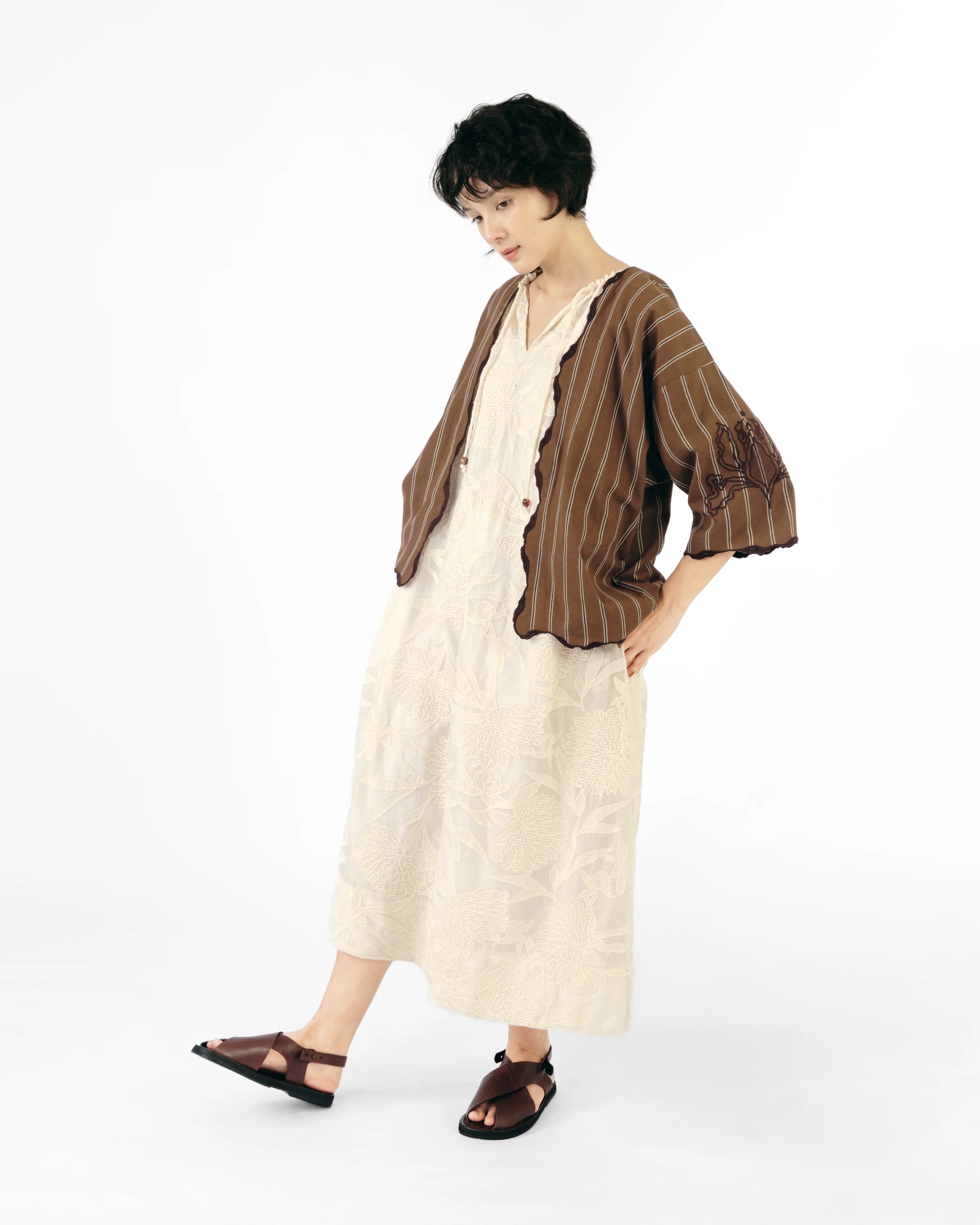 Women: Mekar Loose Kebaya (Brown Stripe) - Image 12