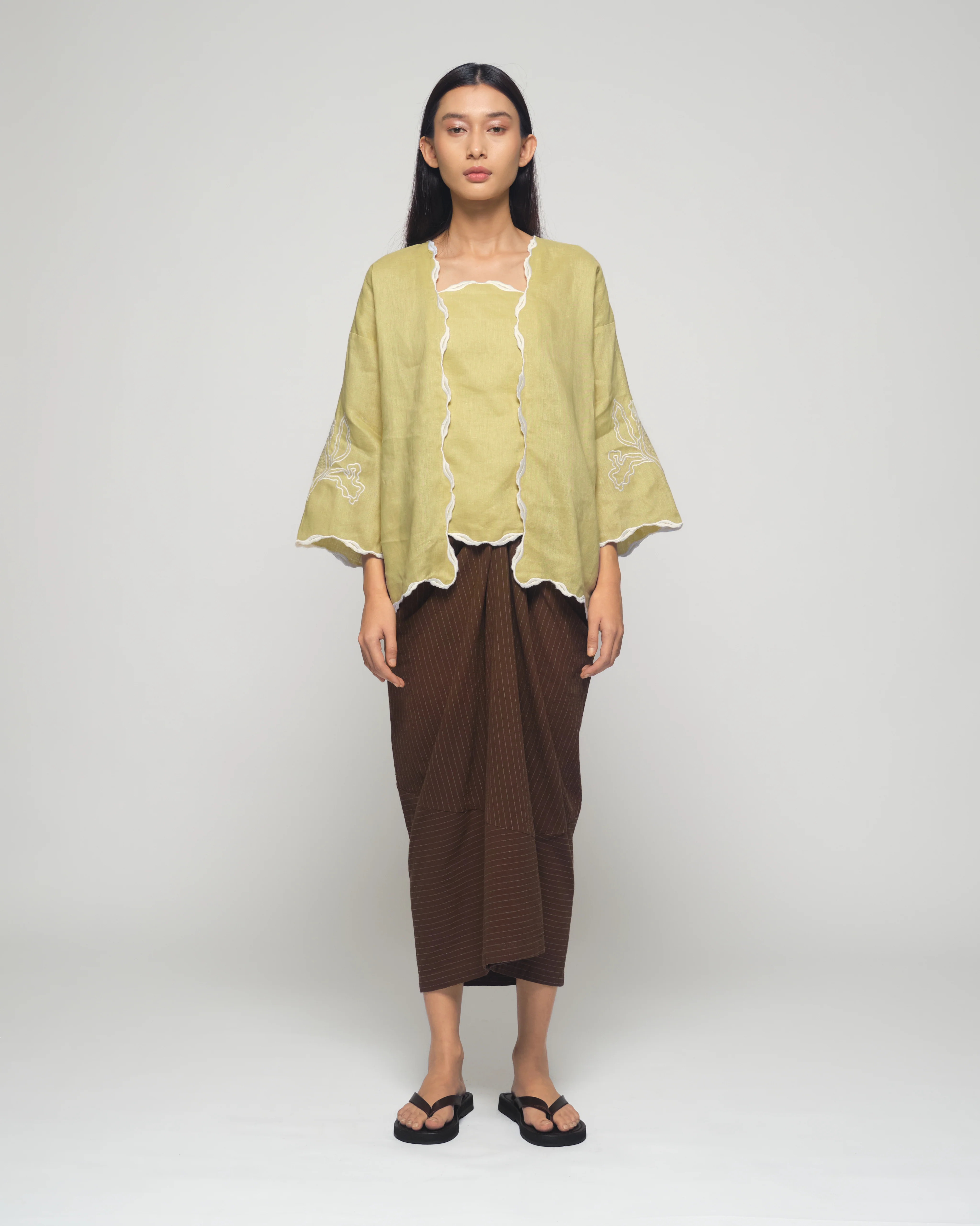 Women: Mekar Linen Loose Kebaya (Butter Yellow) - Image 3