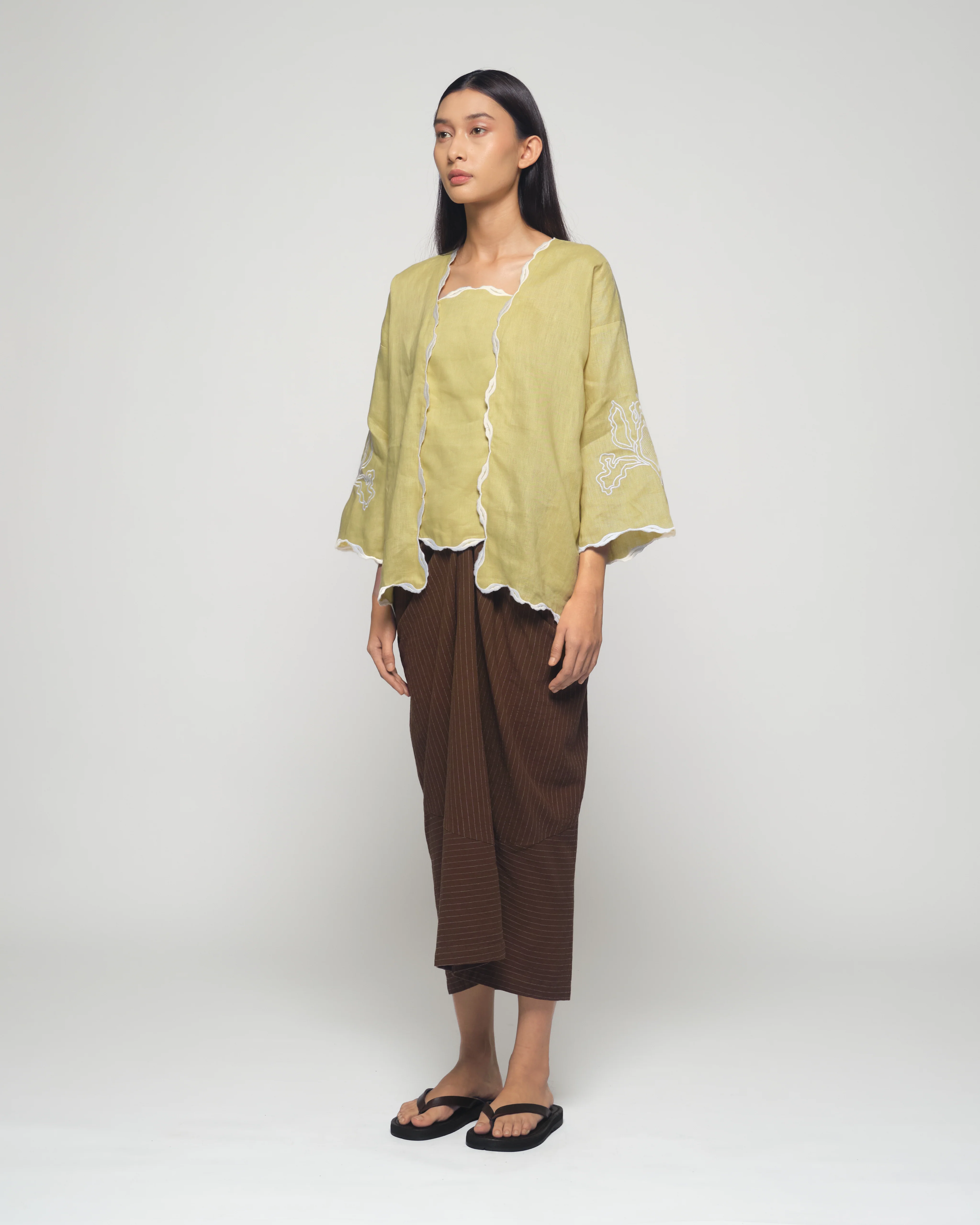 Women: Mekar Linen Loose Kebaya (Butter Yellow) - Image 5