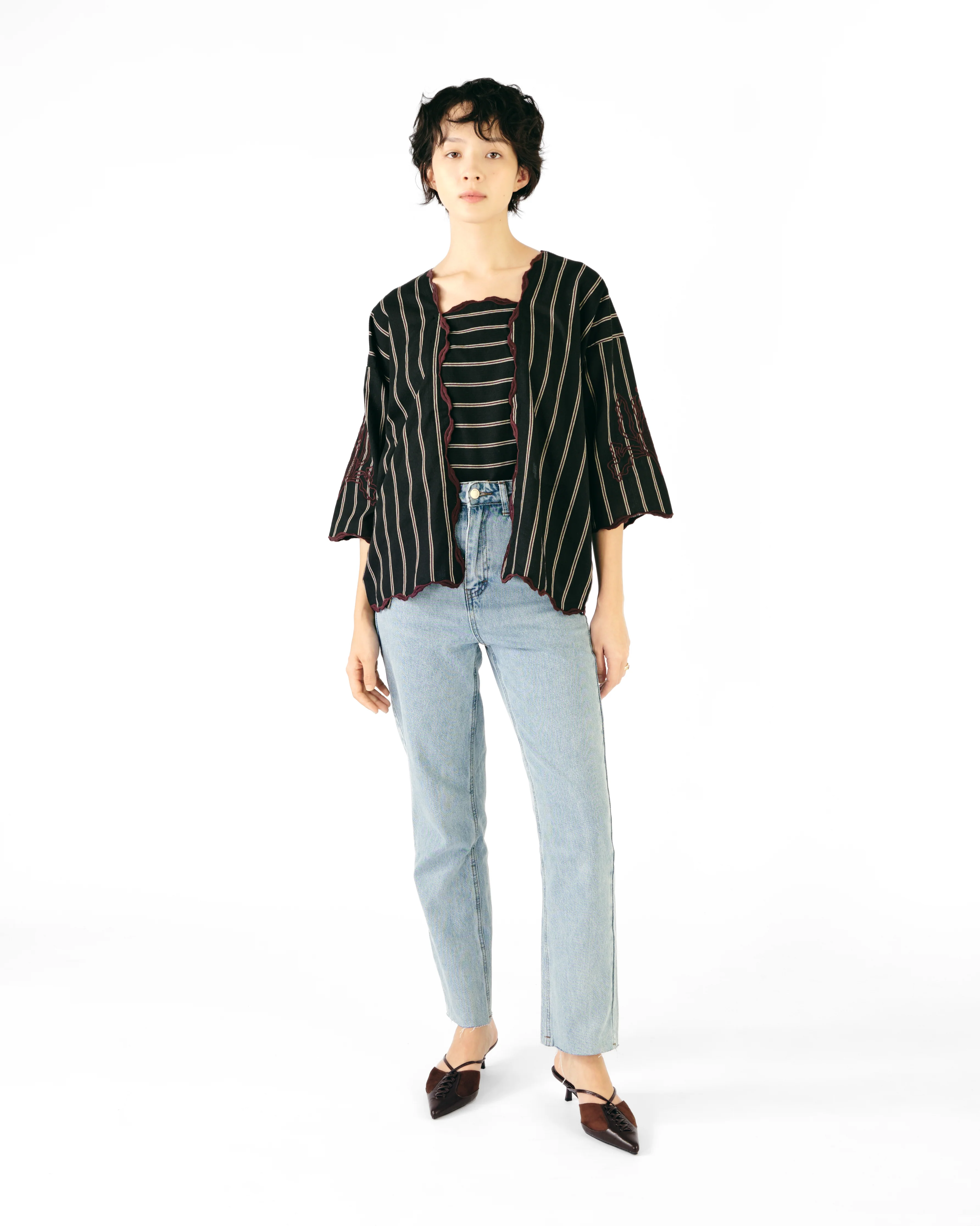 Women: Mekar Loose Kebaya (Black Stripe)