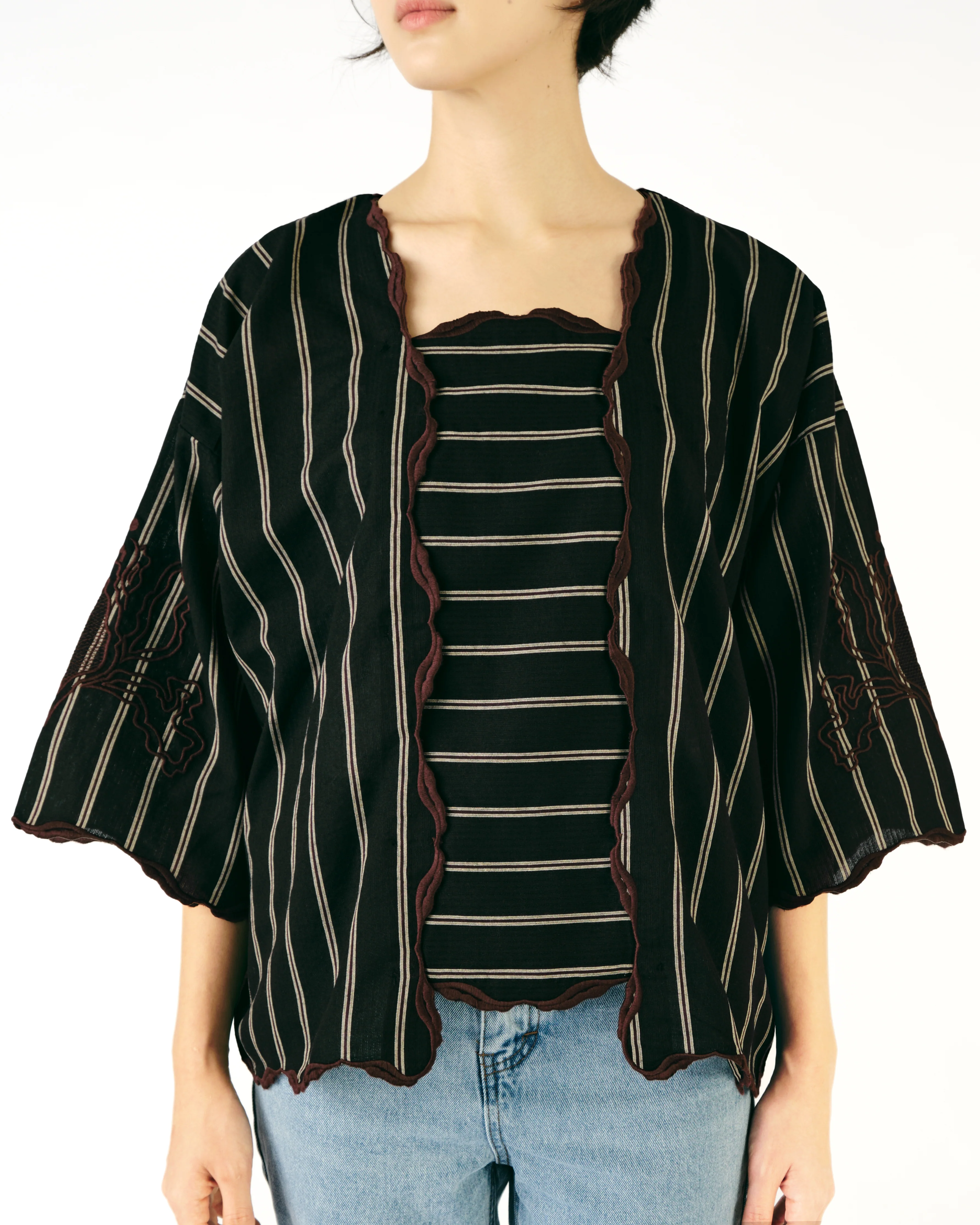 Women: Mekar Loose Kebaya (Black Stripe) - Image 2