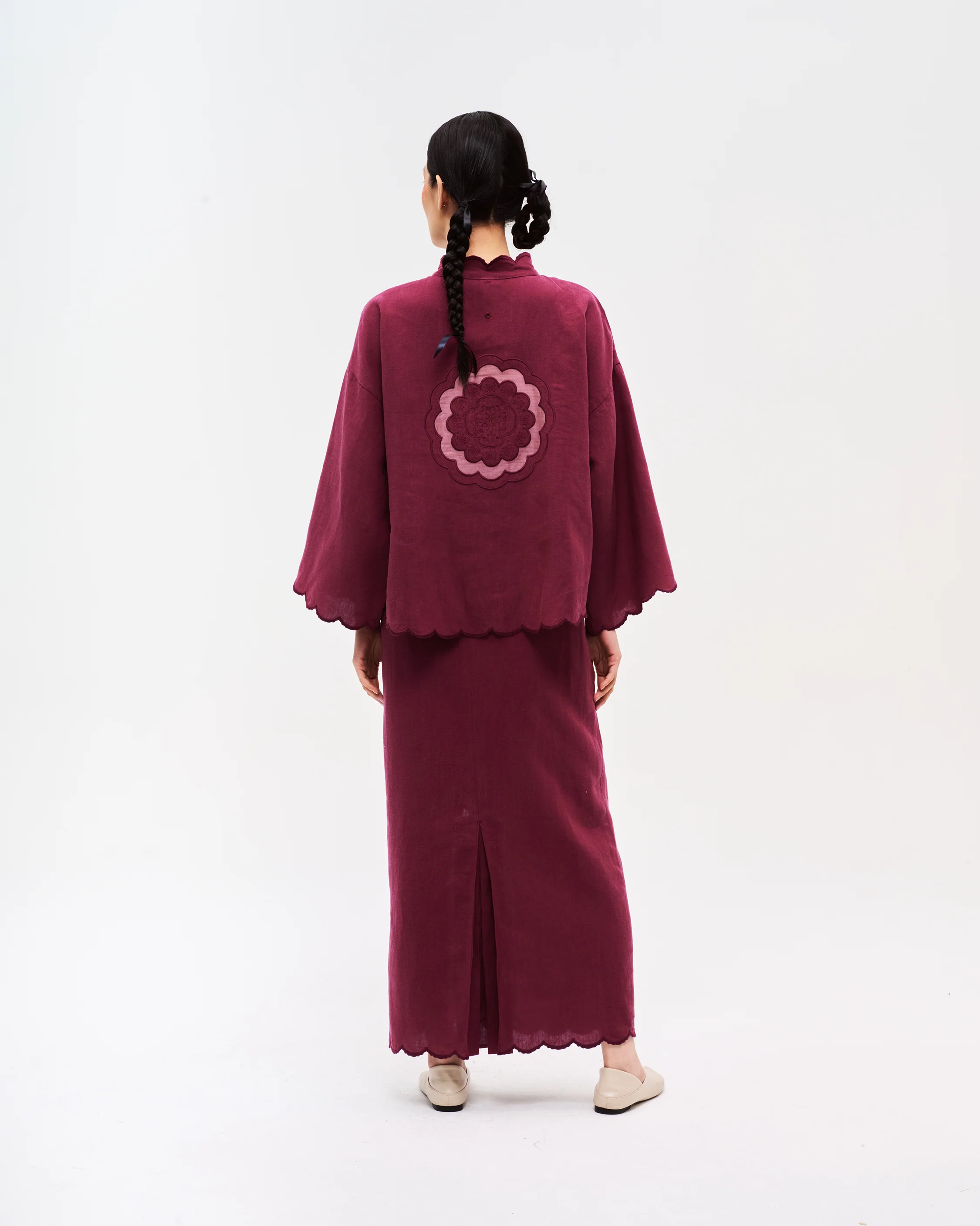 Women: Mooncake Pencil Skirt (Red Bean) - Image 6