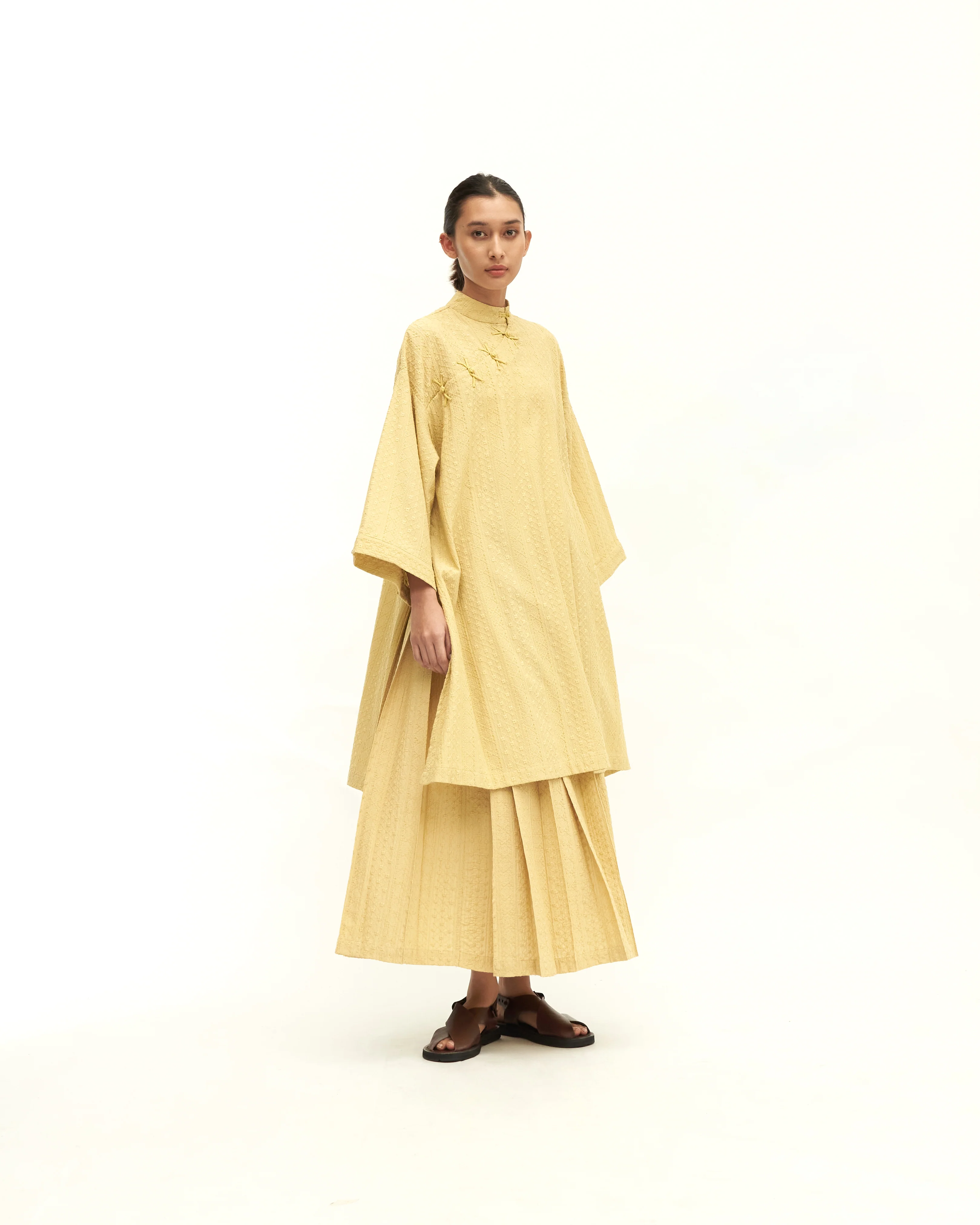 Women: Rasa Loose Kurung Top (Chartreuse)