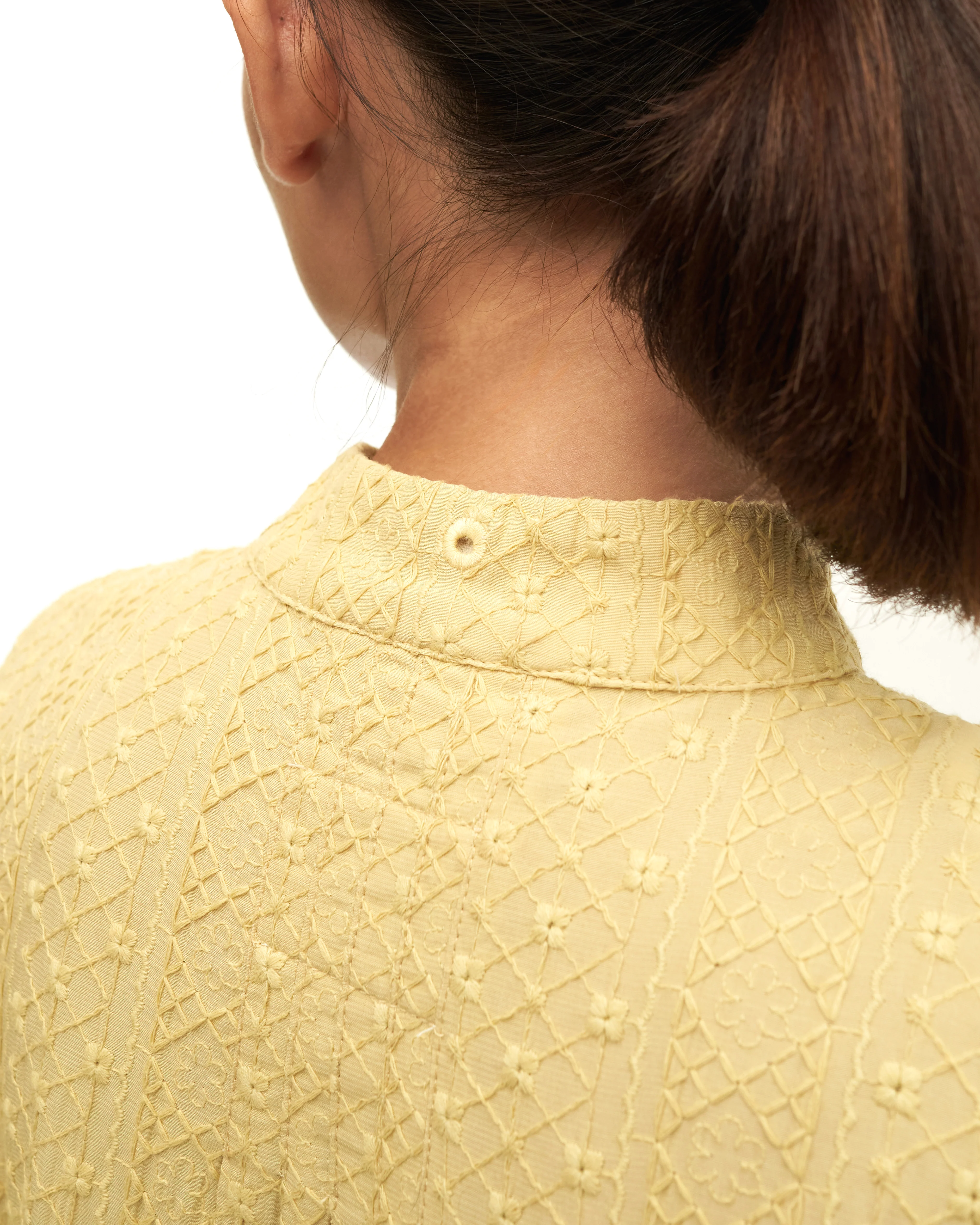 Women: Rasa Loose Kurung Top (Chartreuse) - Image 8