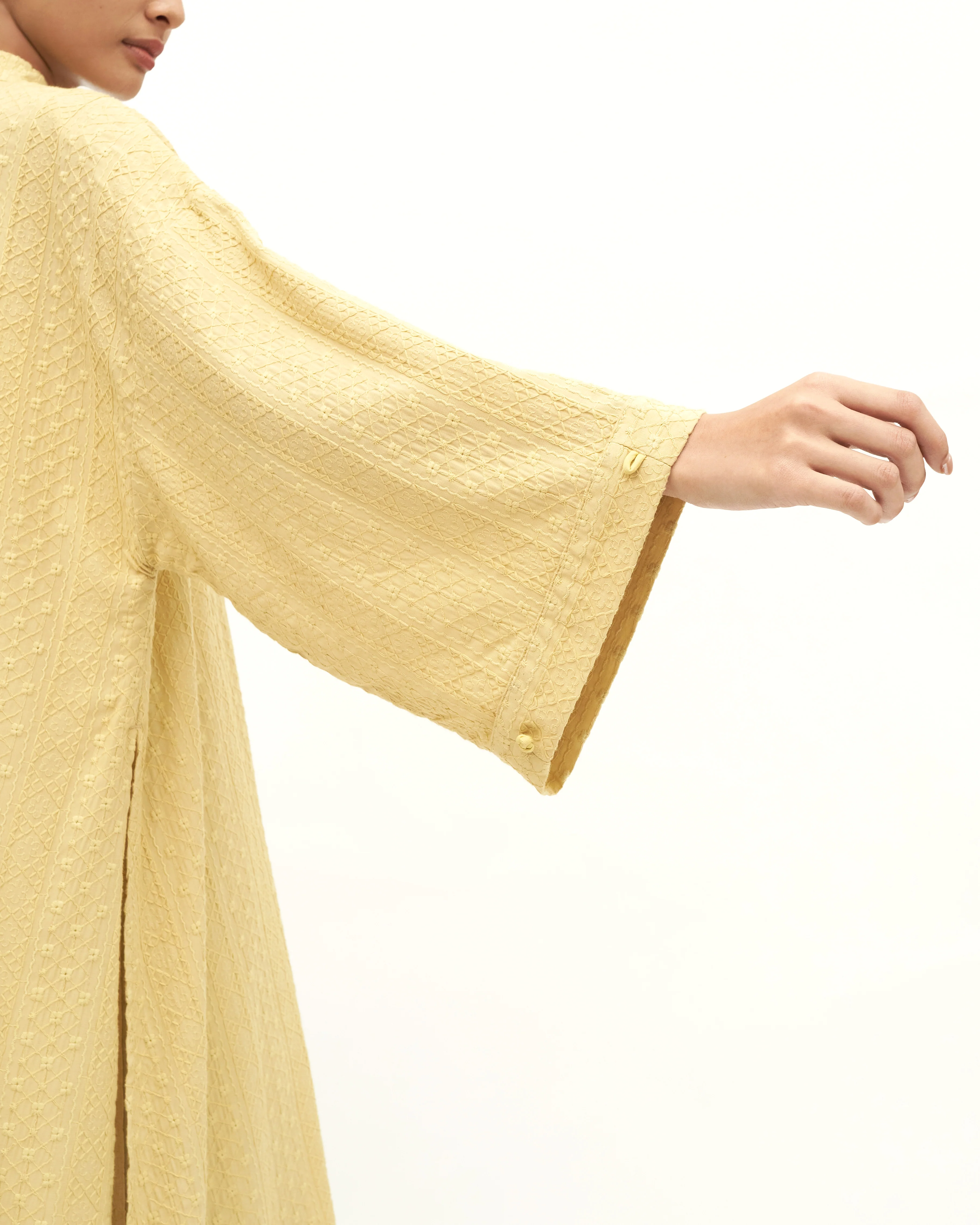 Women: Rasa Loose Kurung Top (Chartreuse) - Image 9