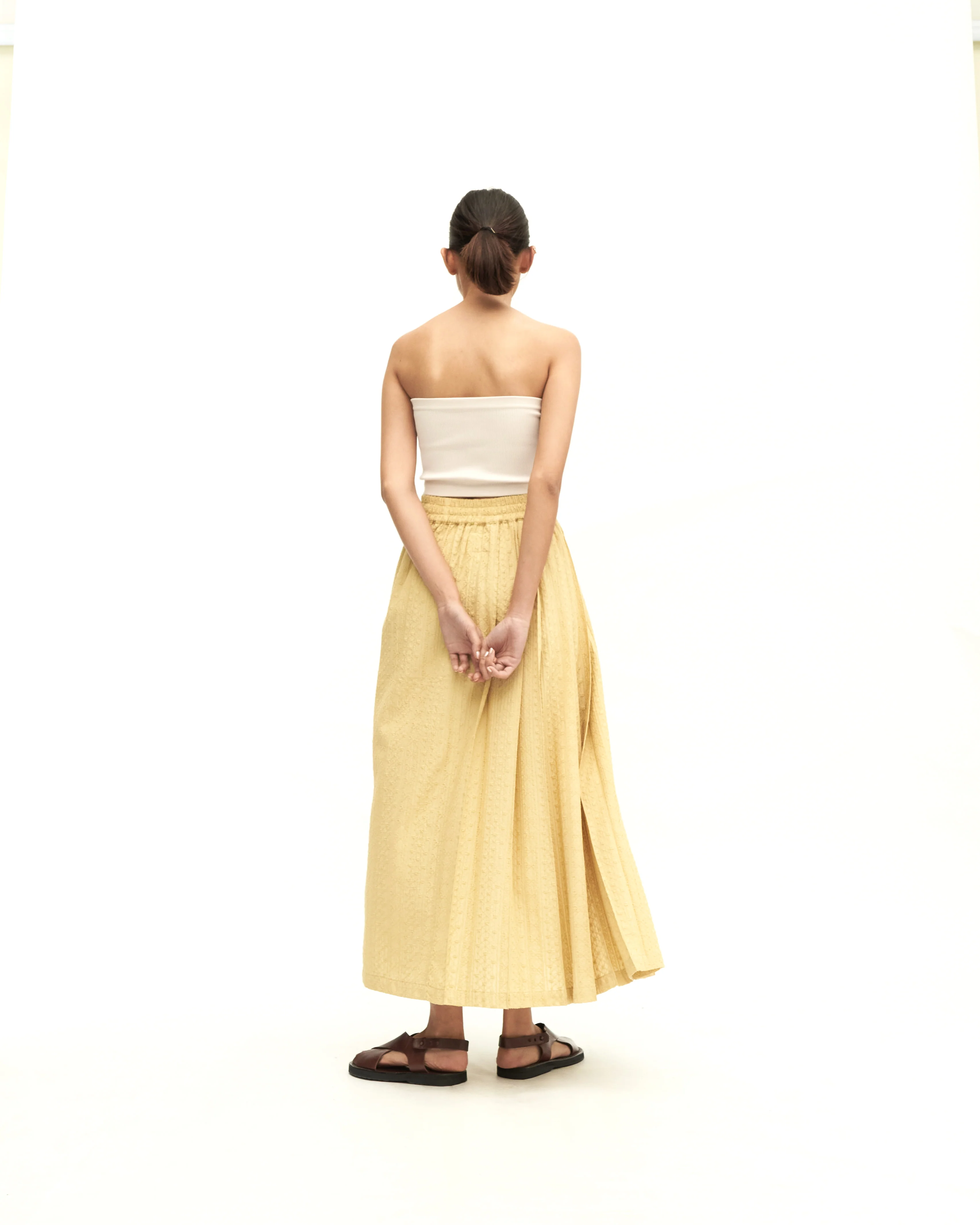 Women: Rasa Pleated Skirt (Chartreuse) - Image 4