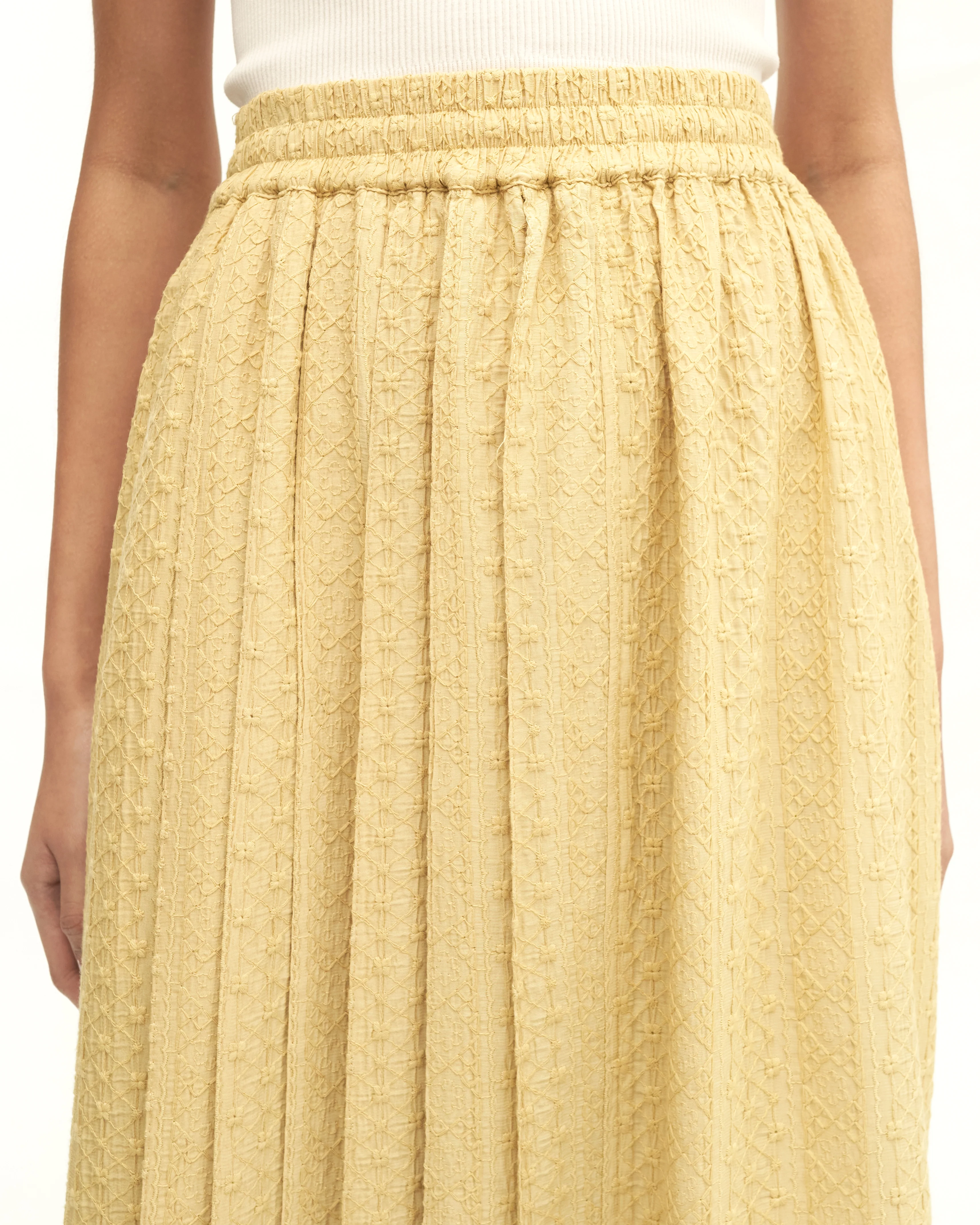 Women: Rasa Pleated Skirt (Chartreuse) - Image 7
