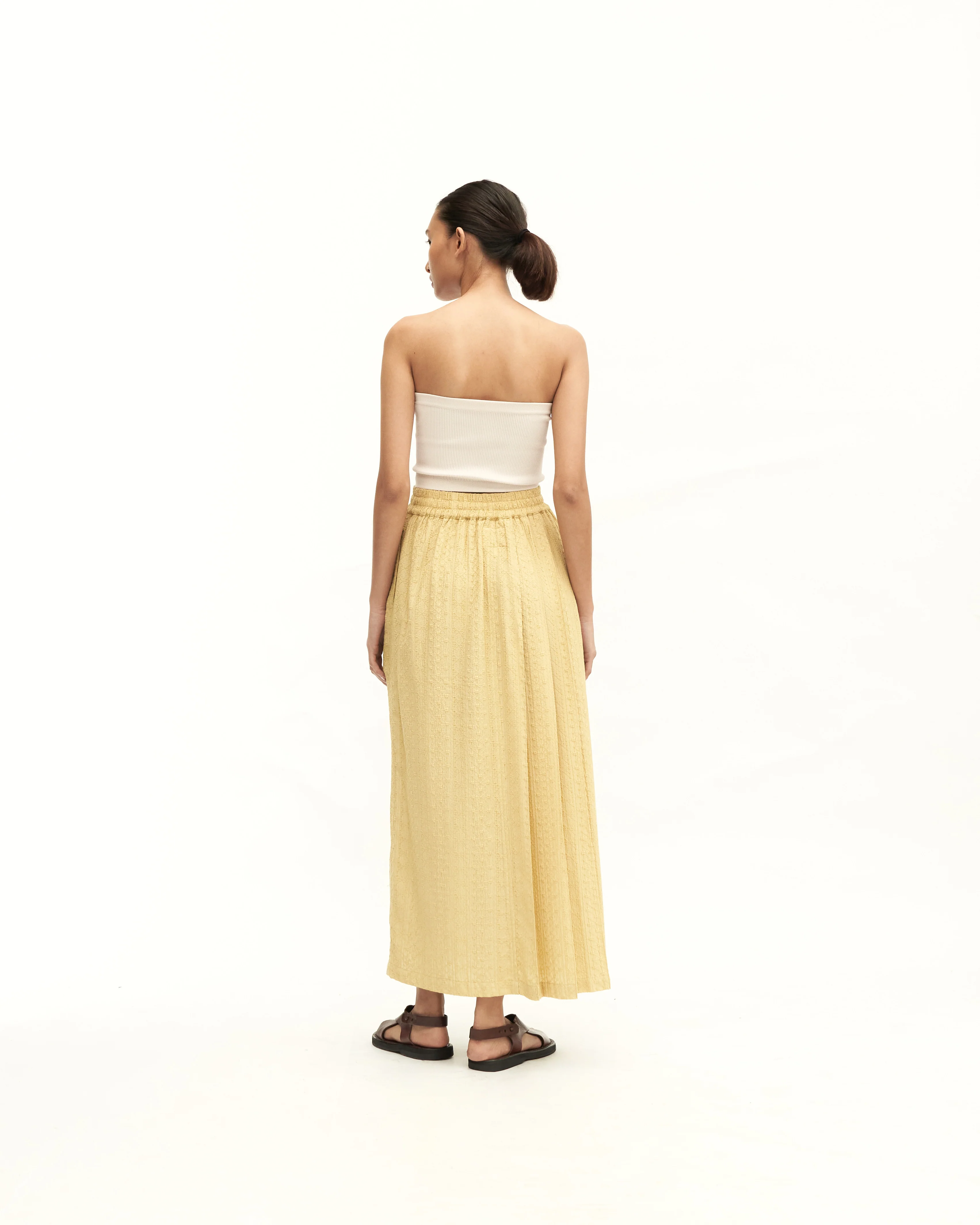 Women: Rasa Pleated Skirt (Chartreuse) - Image 8
