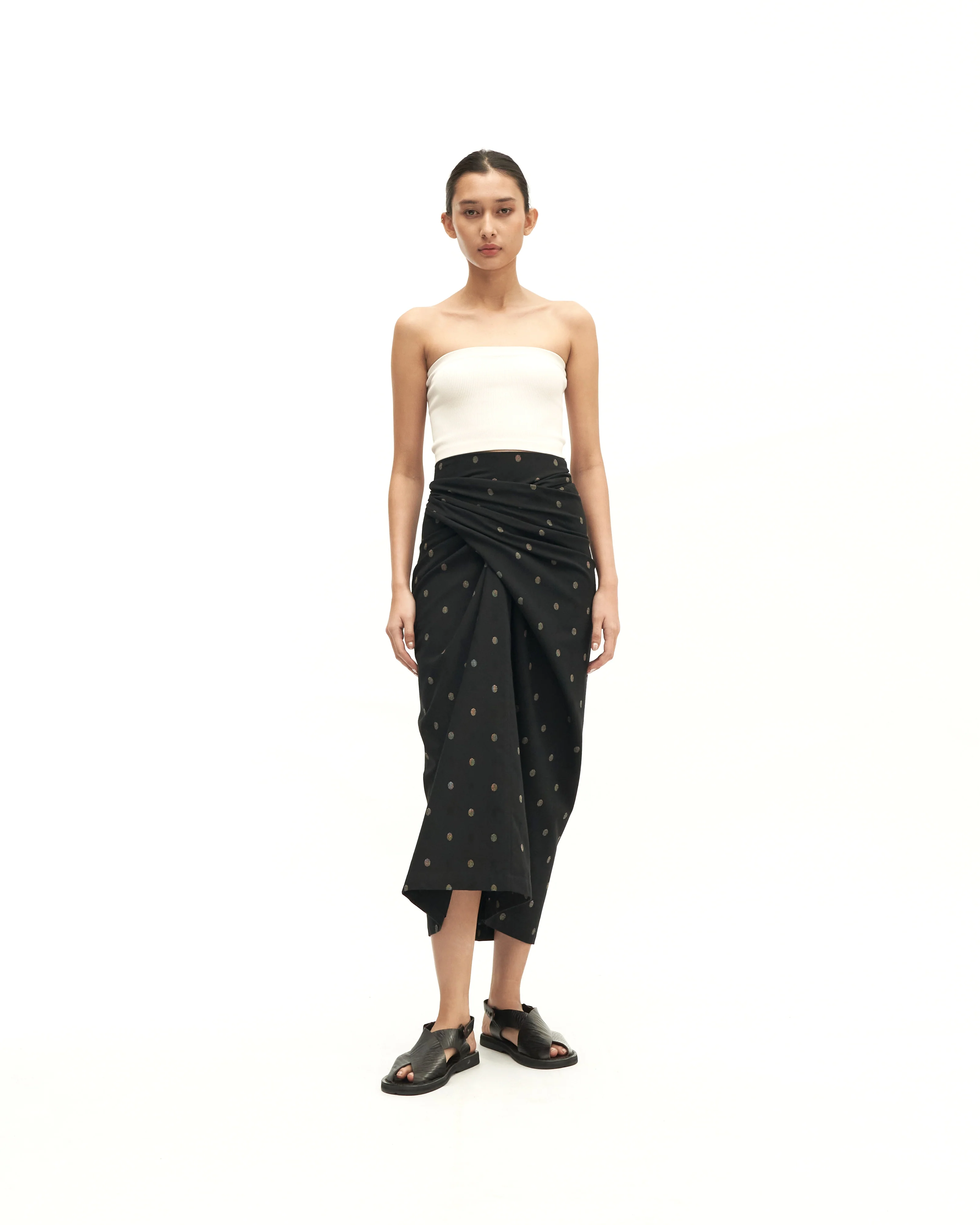 Women: Senja Knot Skirt (Black Dots)