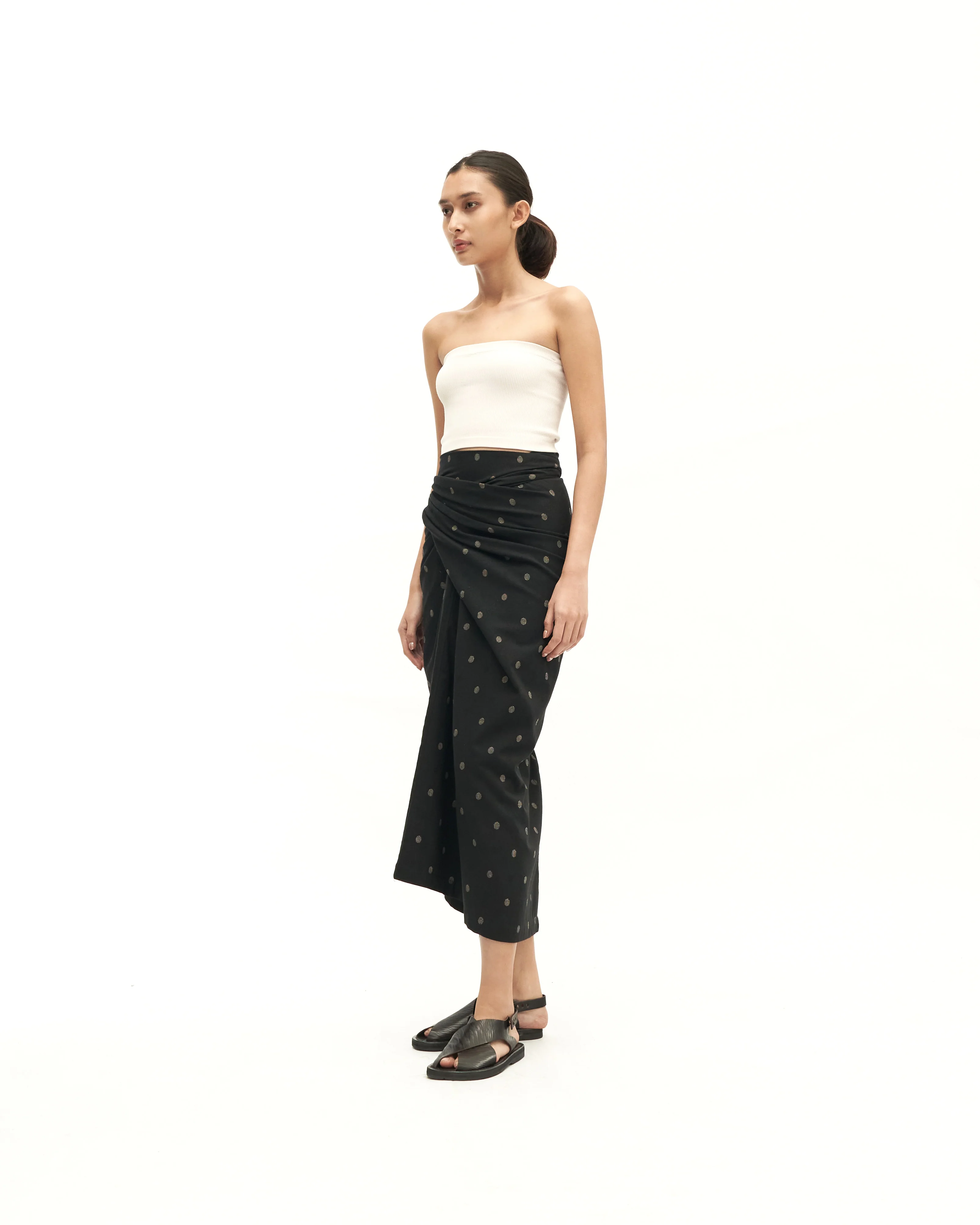 Women: Senja Knot Skirt (Black Dots) - Image 3