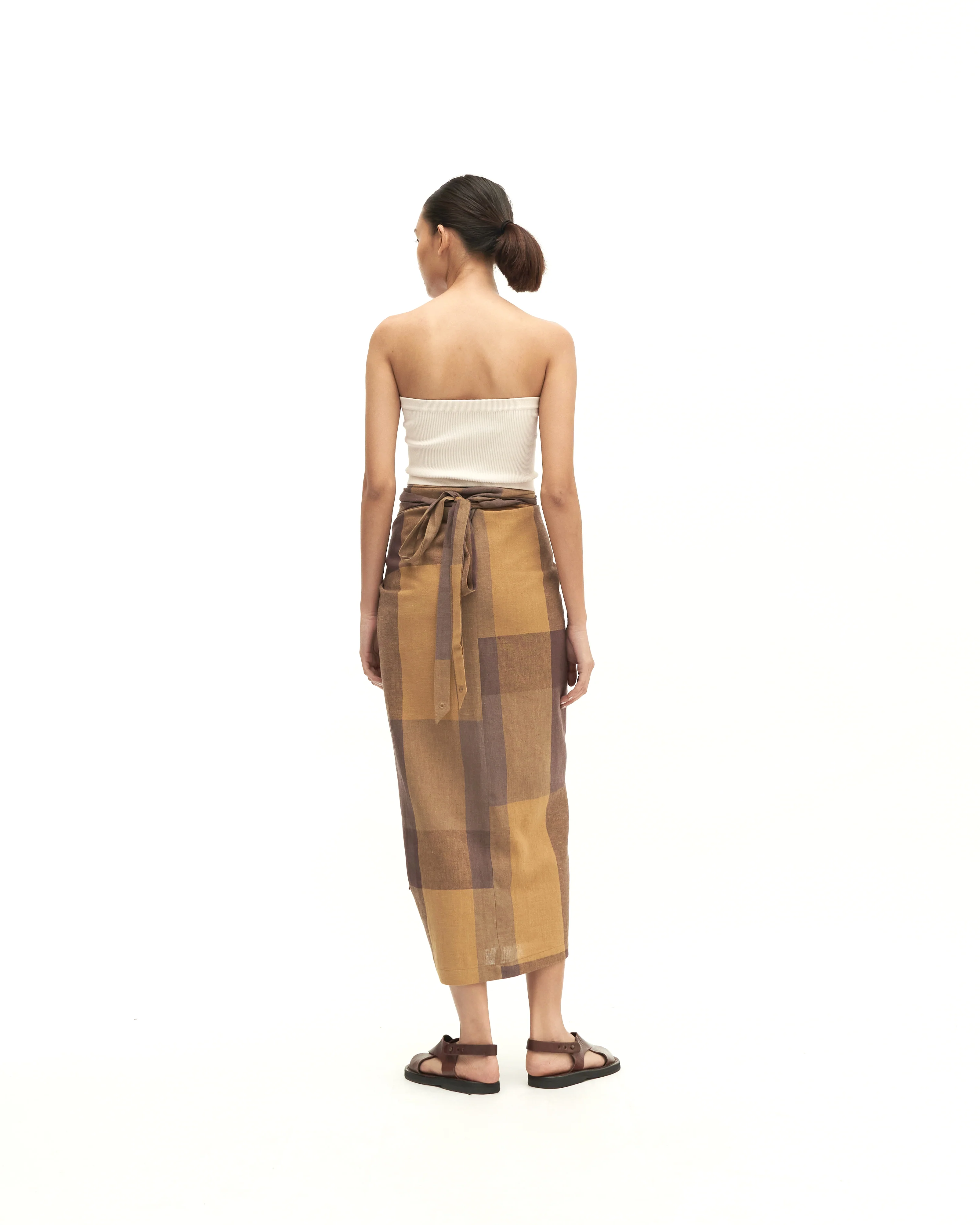 Women: Senja Knot Skirt (Plaid Olive) - Image 5