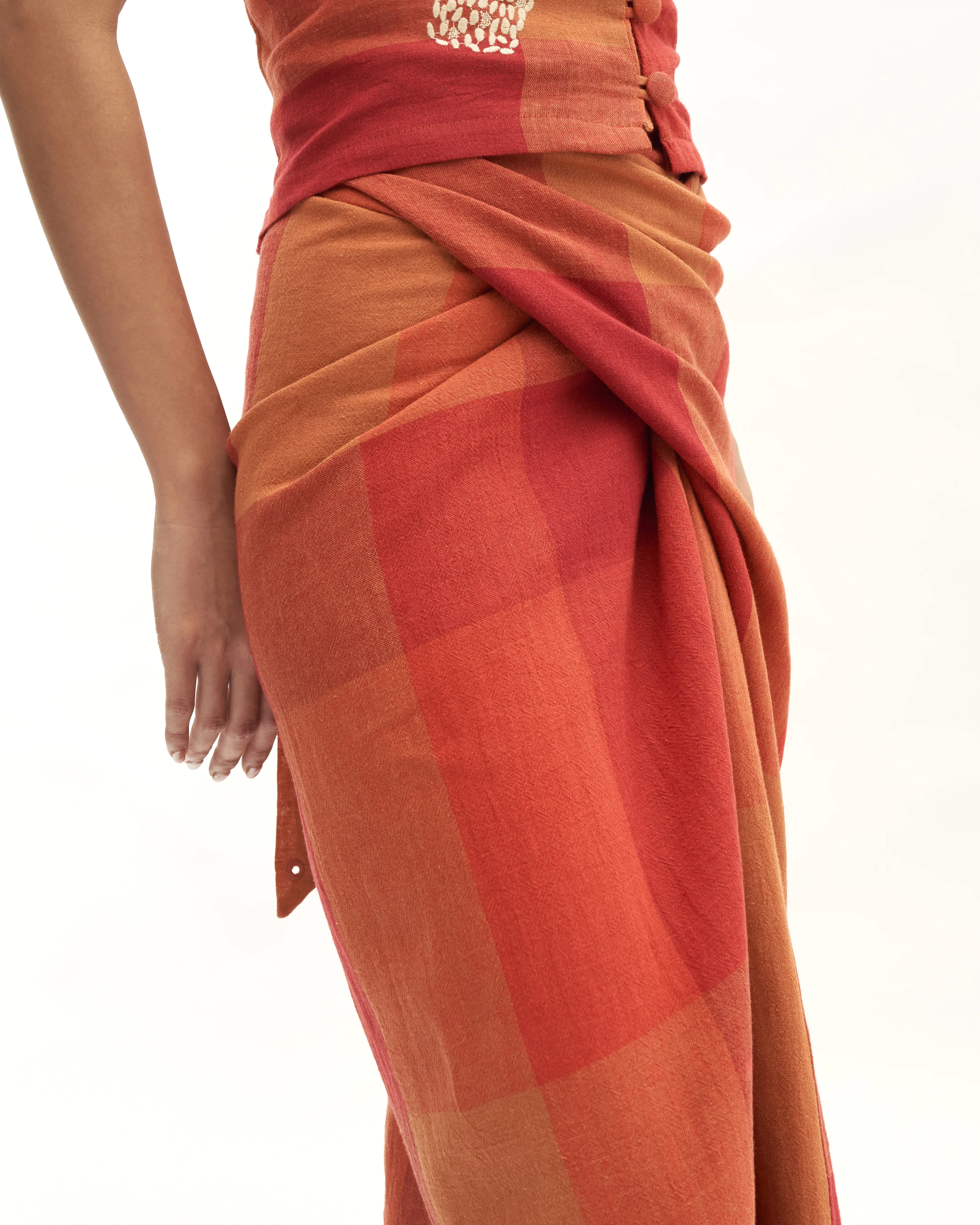 Women: Senja Knot Skirt (Sunset Red) - Image 3