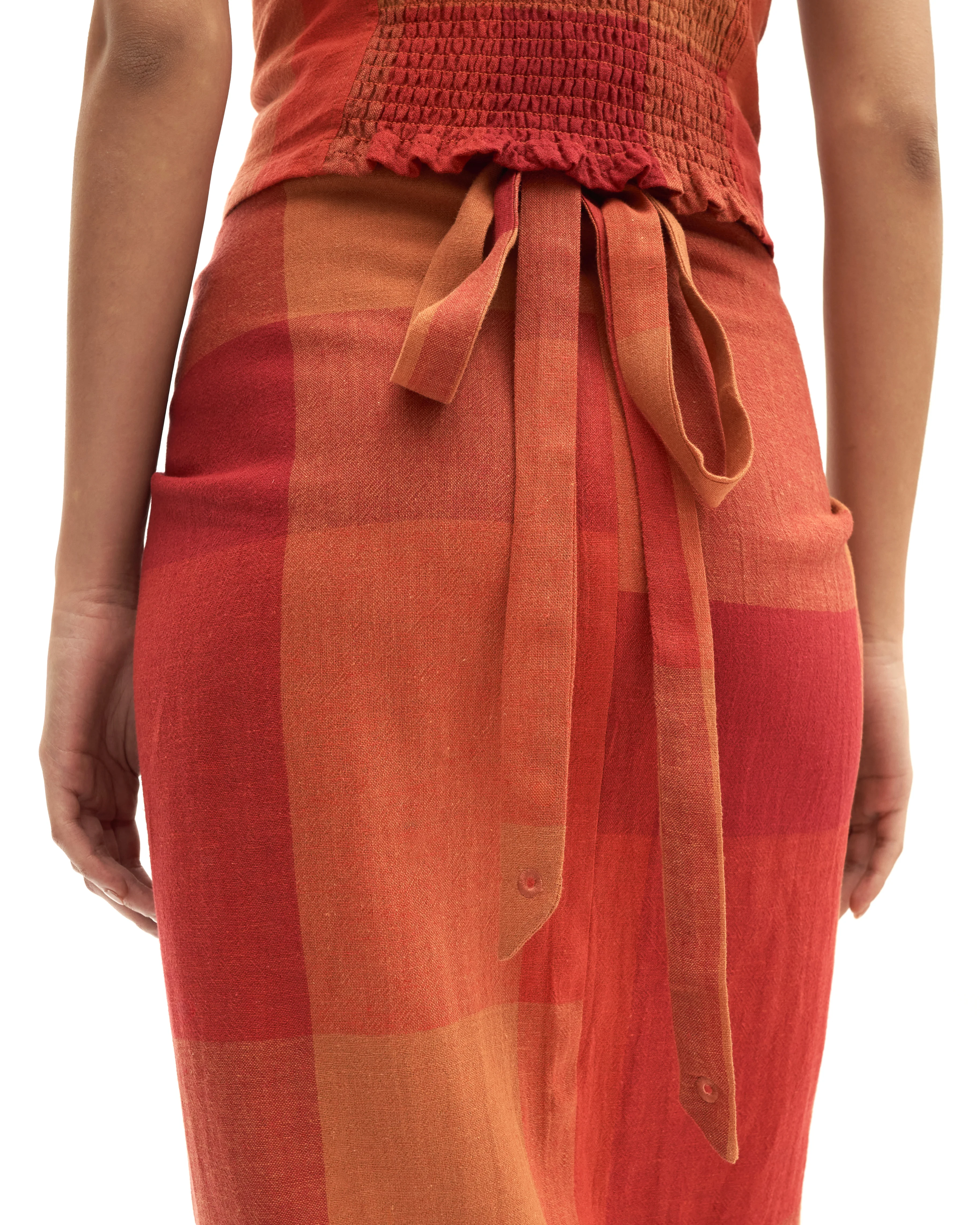 Women: Senja Knot Skirt (Sunset Red) - Image 7