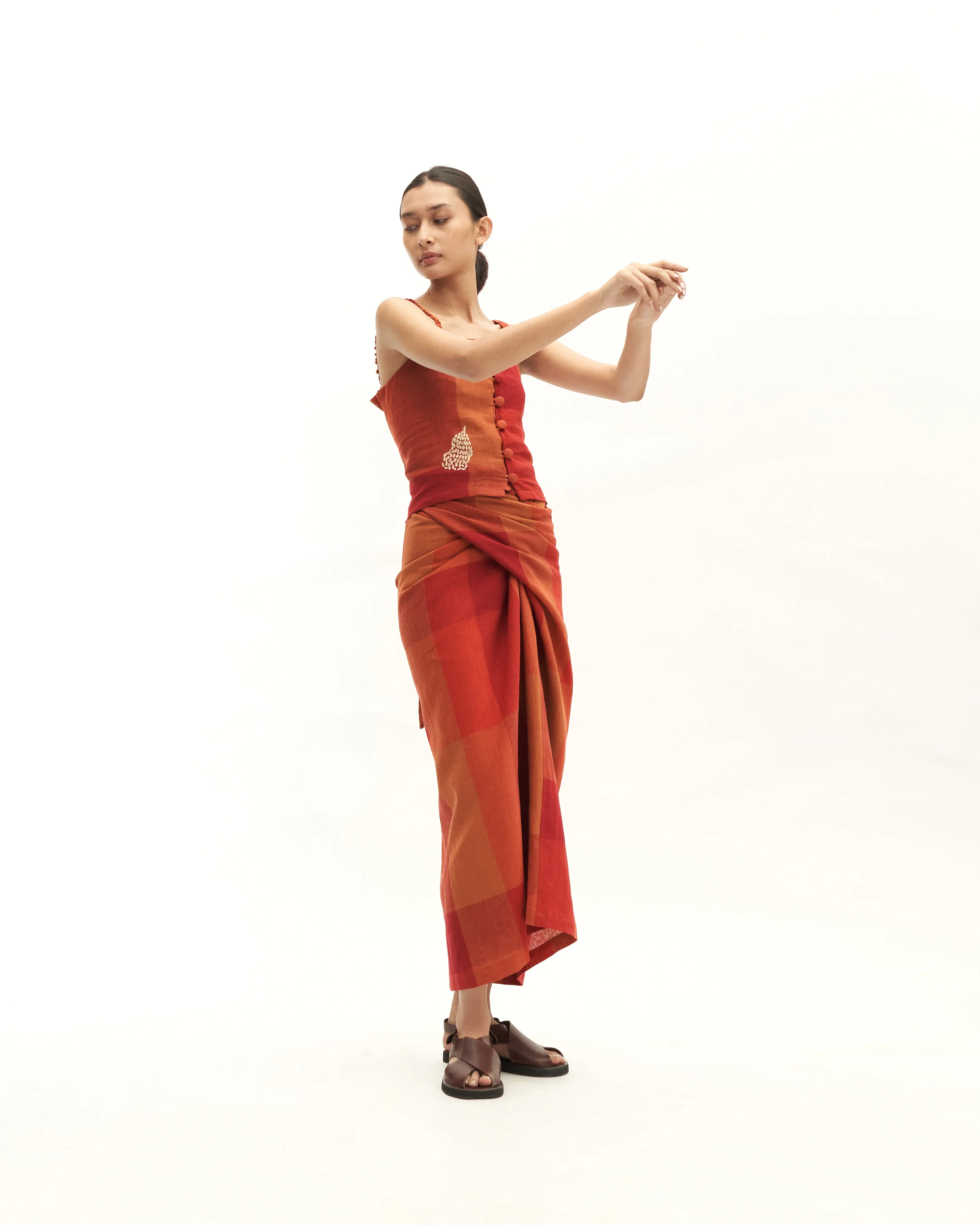 Women: Senja Smocked Top (Sunset Red) - Image 3