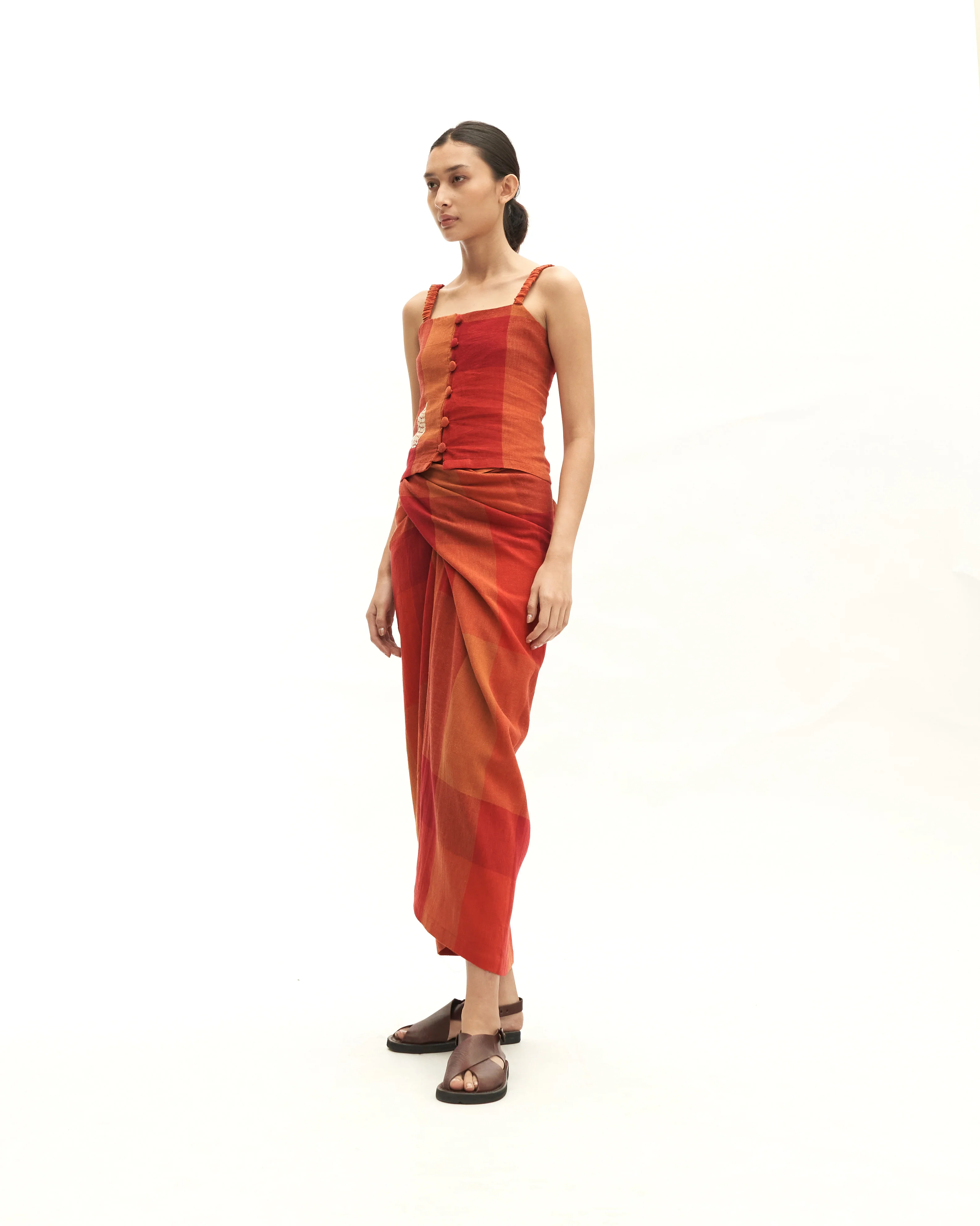 Women: Senja Smocked Top (Sunset Red) - Image 4