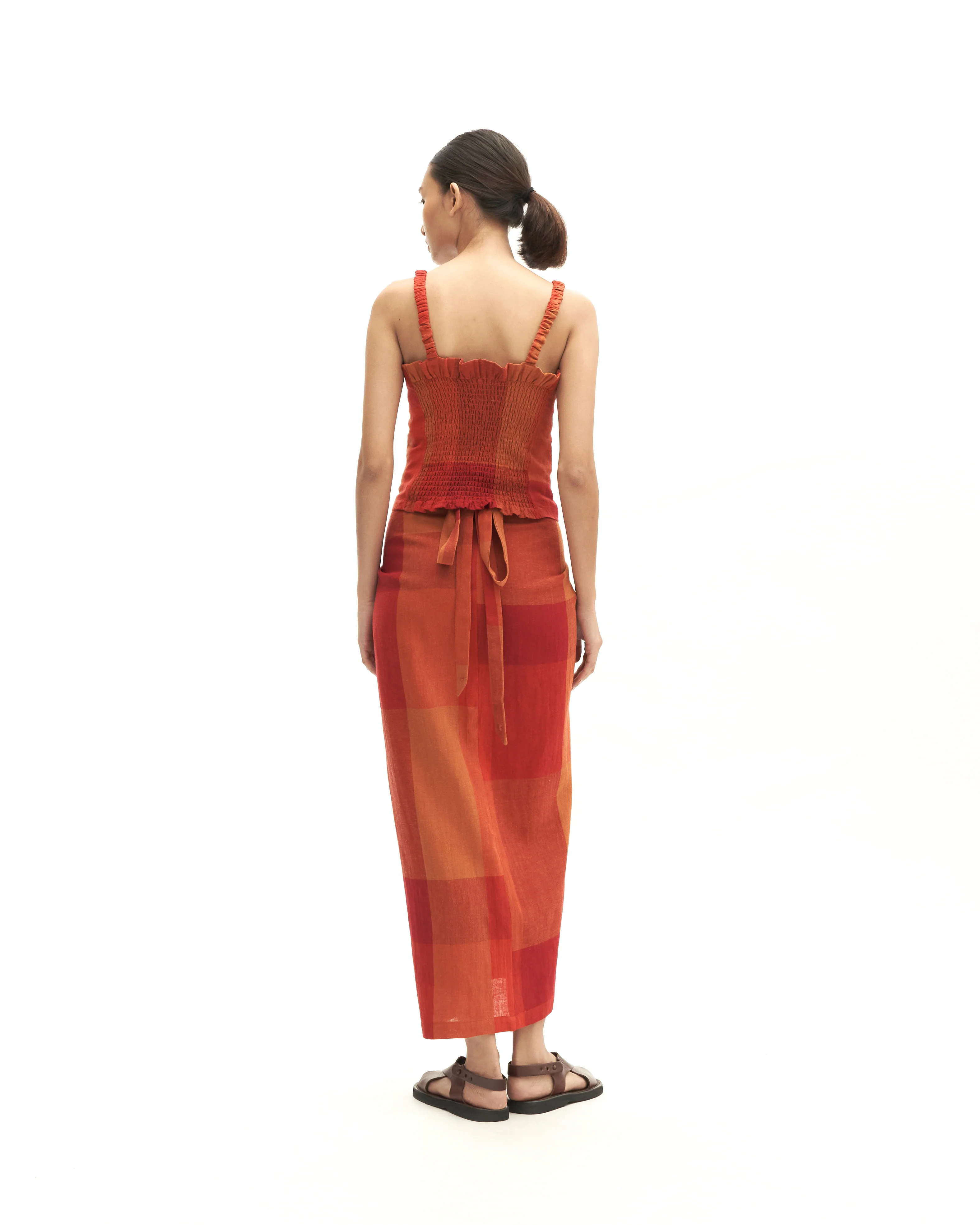 Women: Senja Smocked Top (Sunset Red) - Image 5