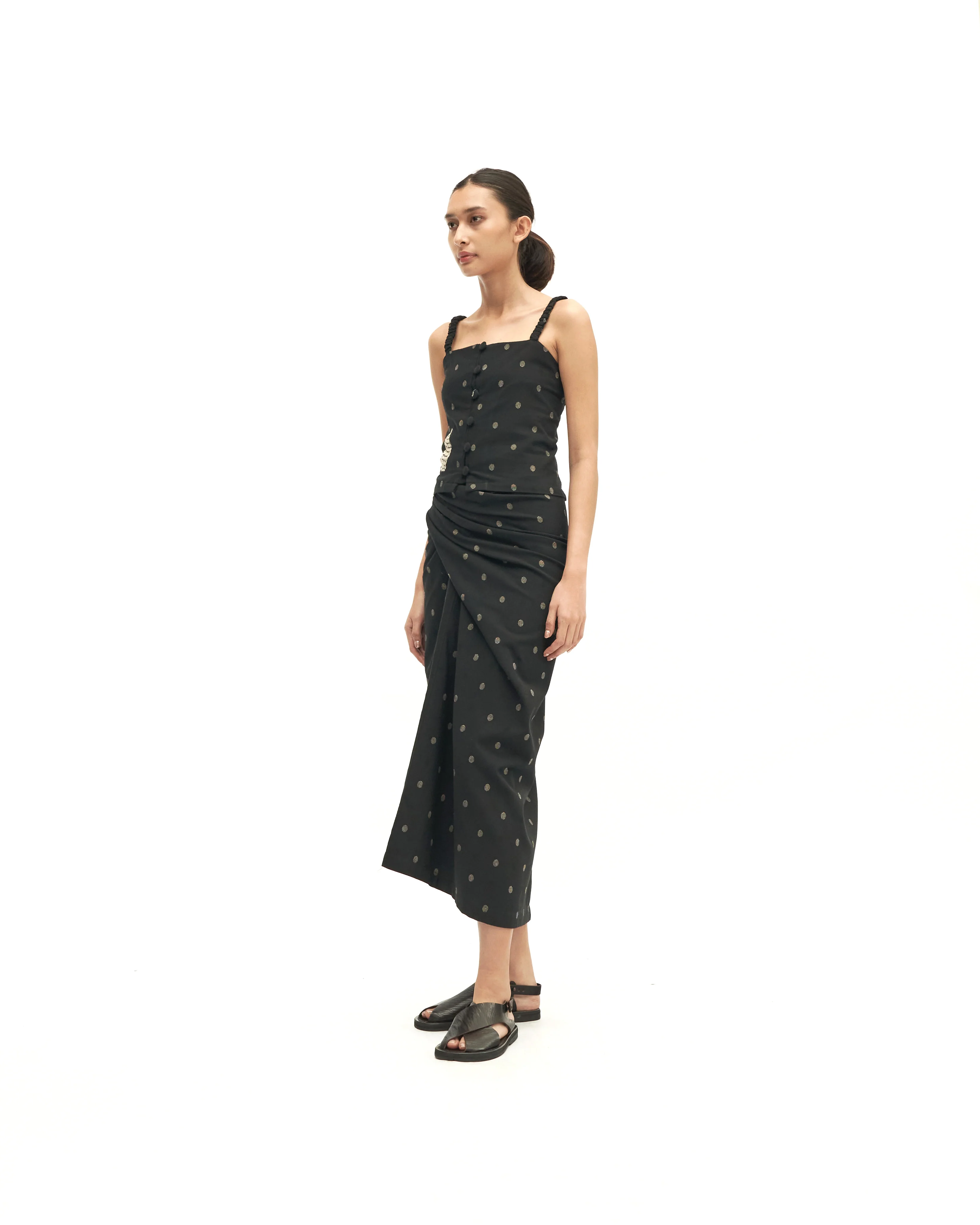 Women: Senja Smocked Top (Black Dots) - Image 3