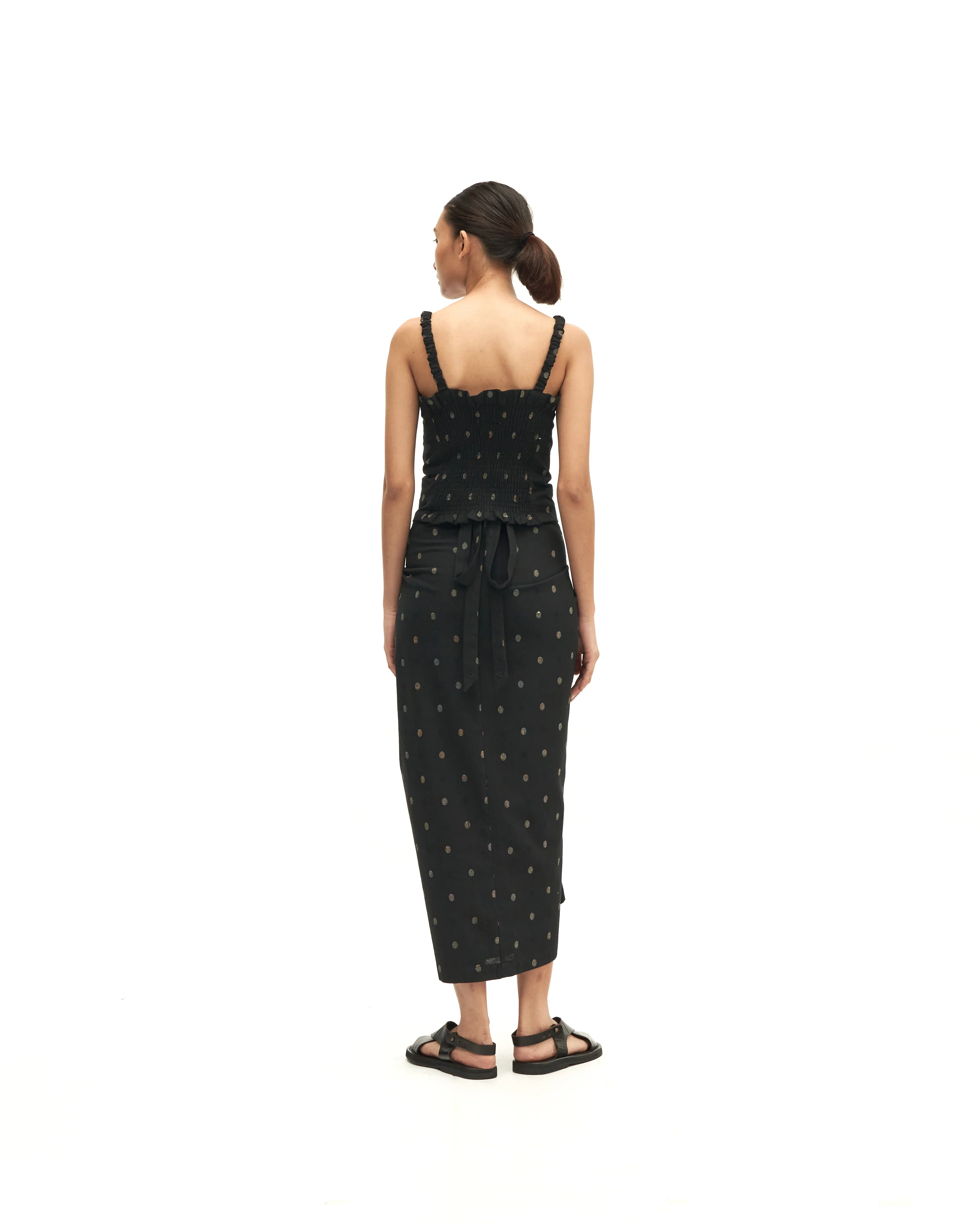 Women: Senja Smocked Top (Black Dots) - Image 4