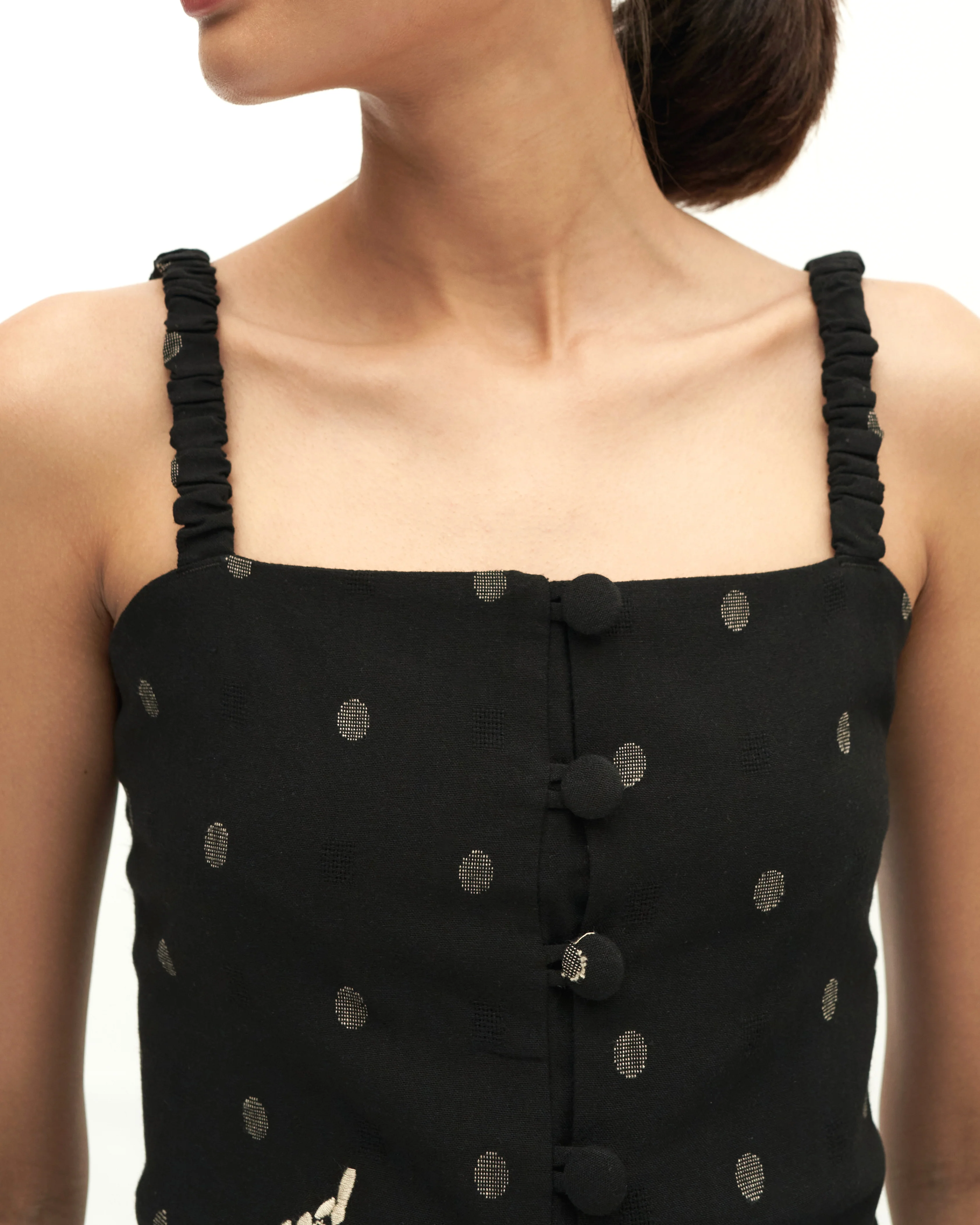 Women: Senja Smocked Top (Black Dots) - Image 5