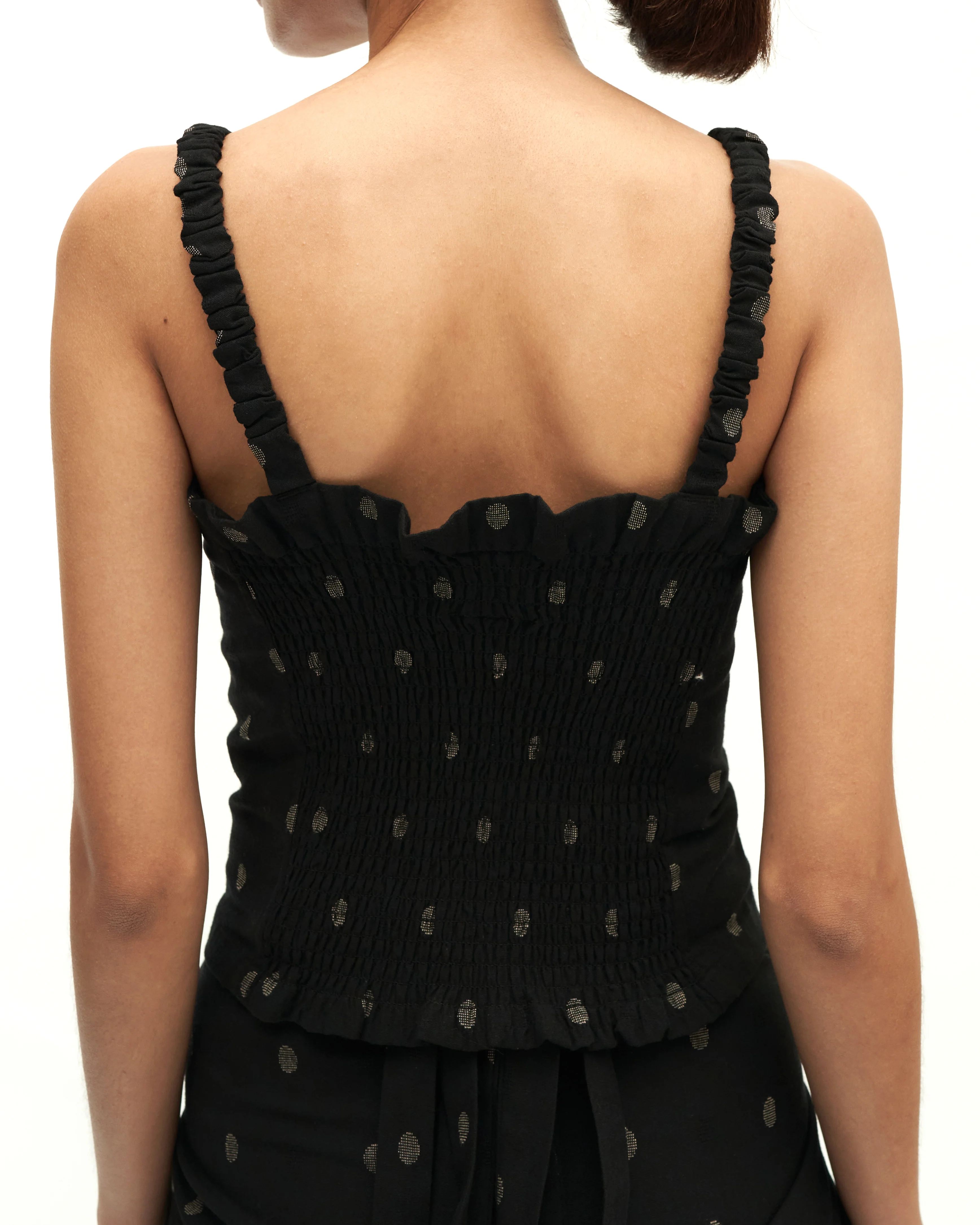 Women: Senja Smocked Top (Black Dots) - Image 7