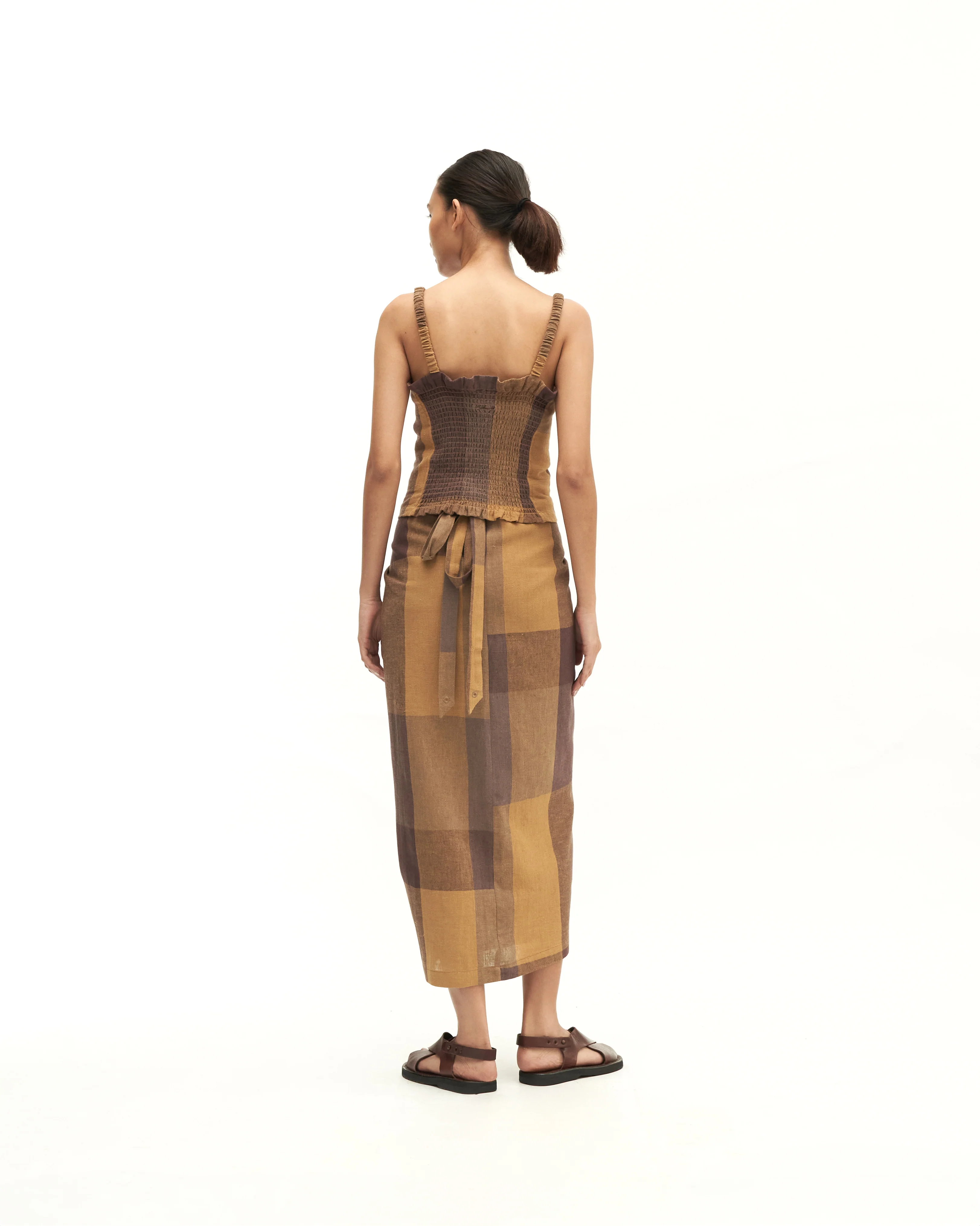 Women: Senja Smocked Top (Plaid Olive) - Image 5