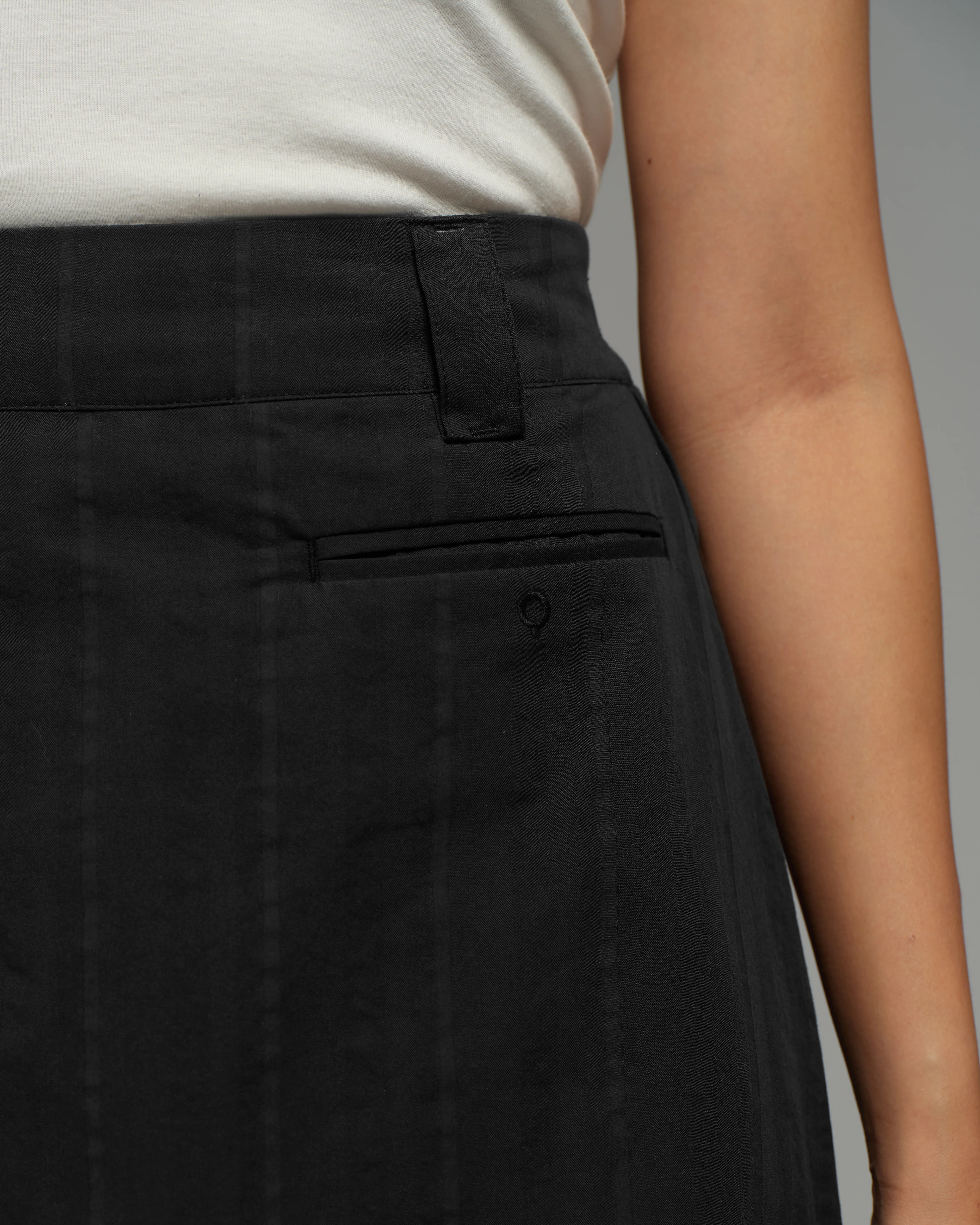 Women: Side Pleated Skirt (Black) - Image 4
