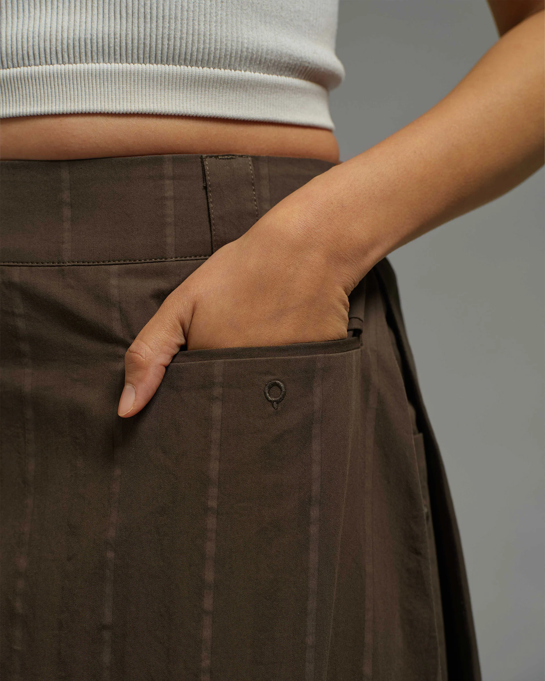 Women: Side Pleated Skirt (Olive) - Image 4