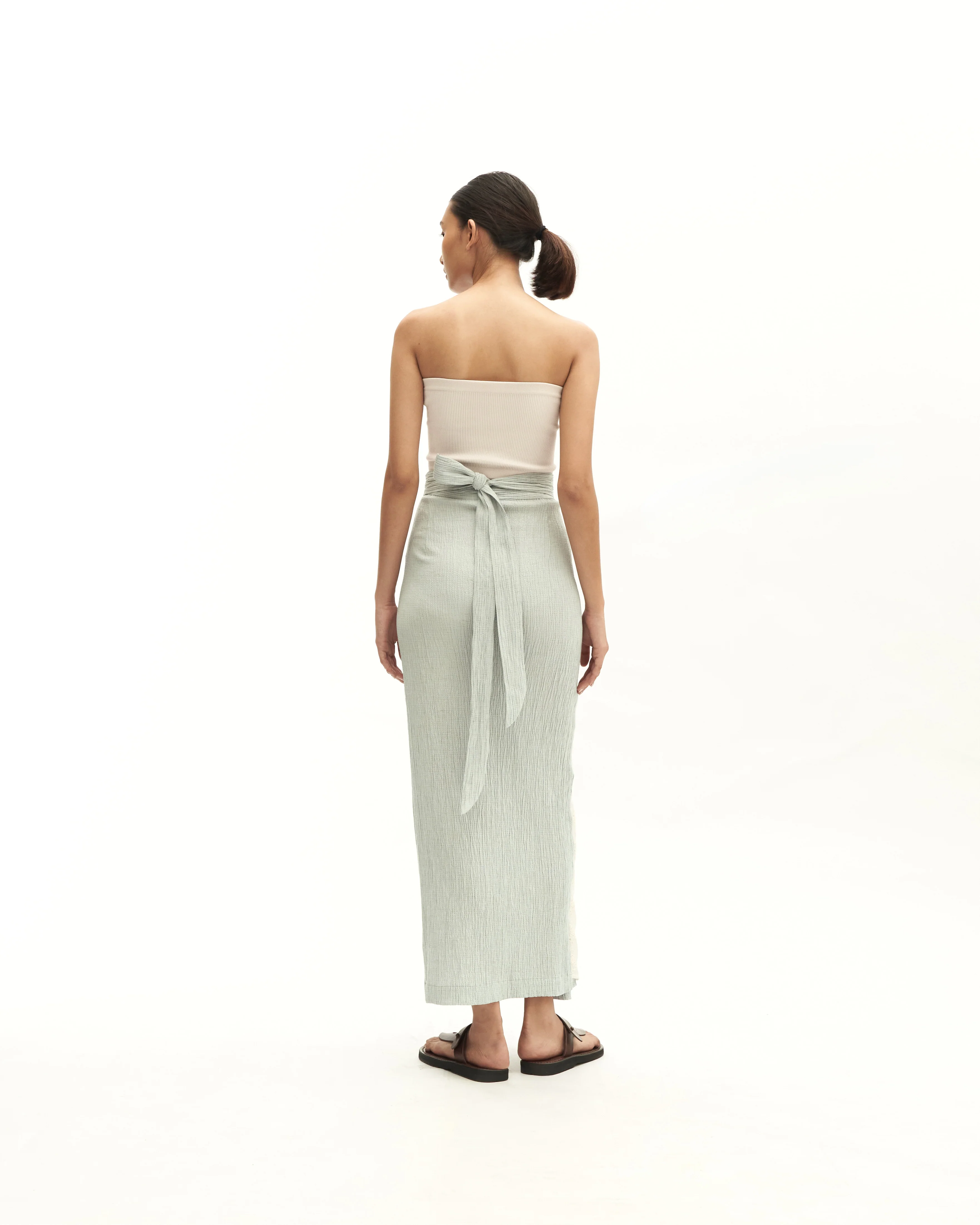 Women: Subuh Wrapped Skirt (Dusty Blue) - Image 5