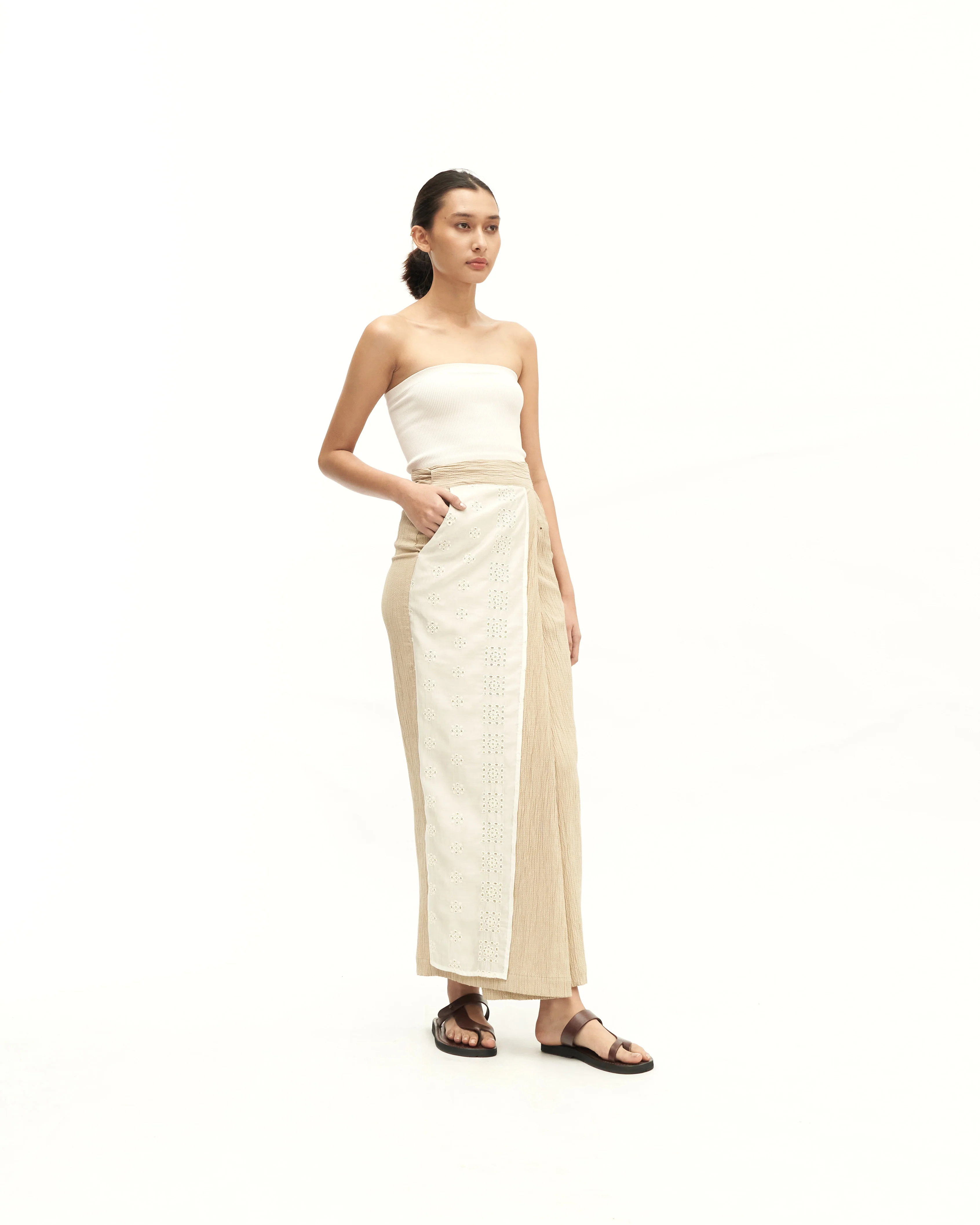 Women: Subuh Wrapped Skirt (Eggshell) - Image 4